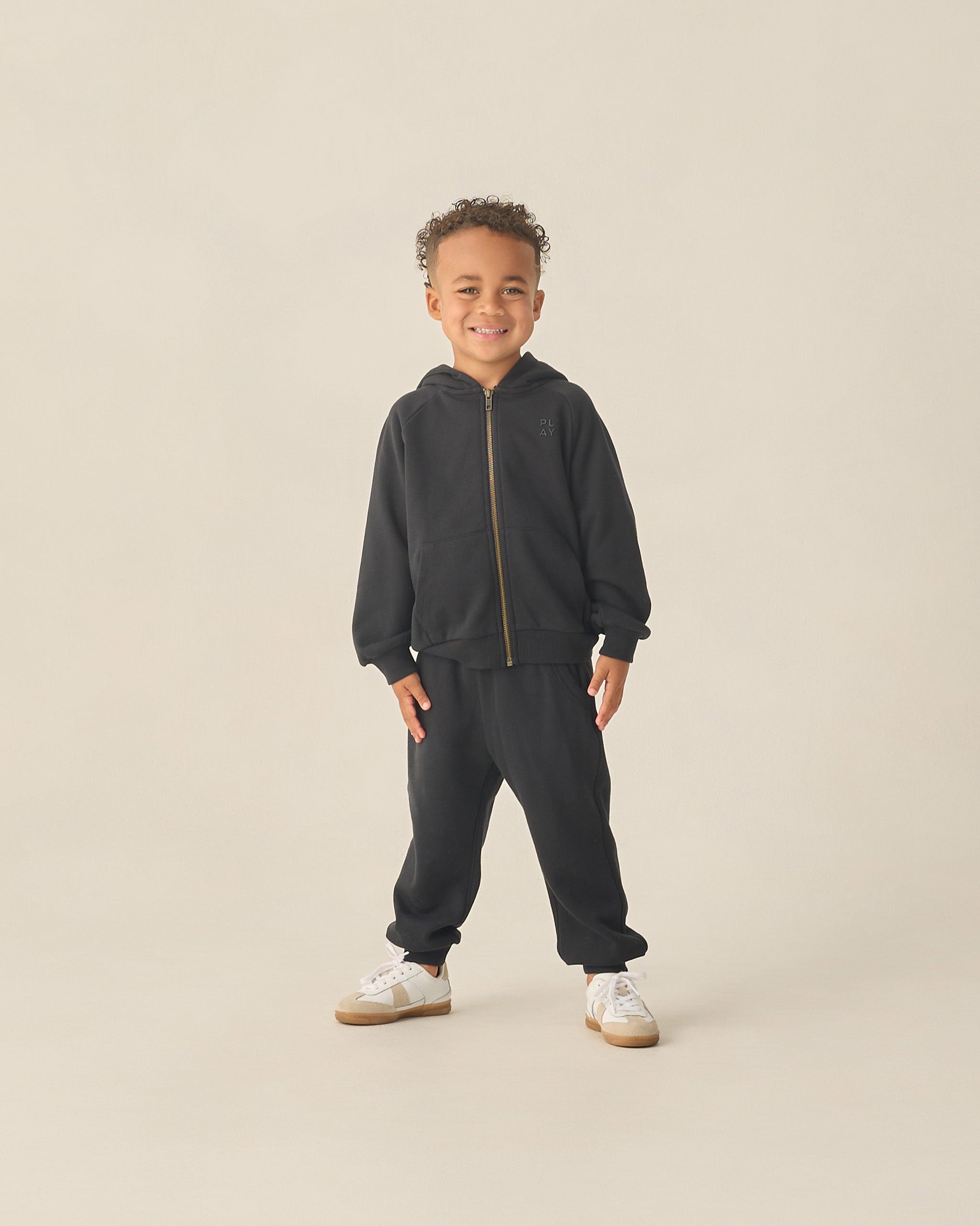 Rylee + Cru Play X Play Zip Raglan Hoodie - Black