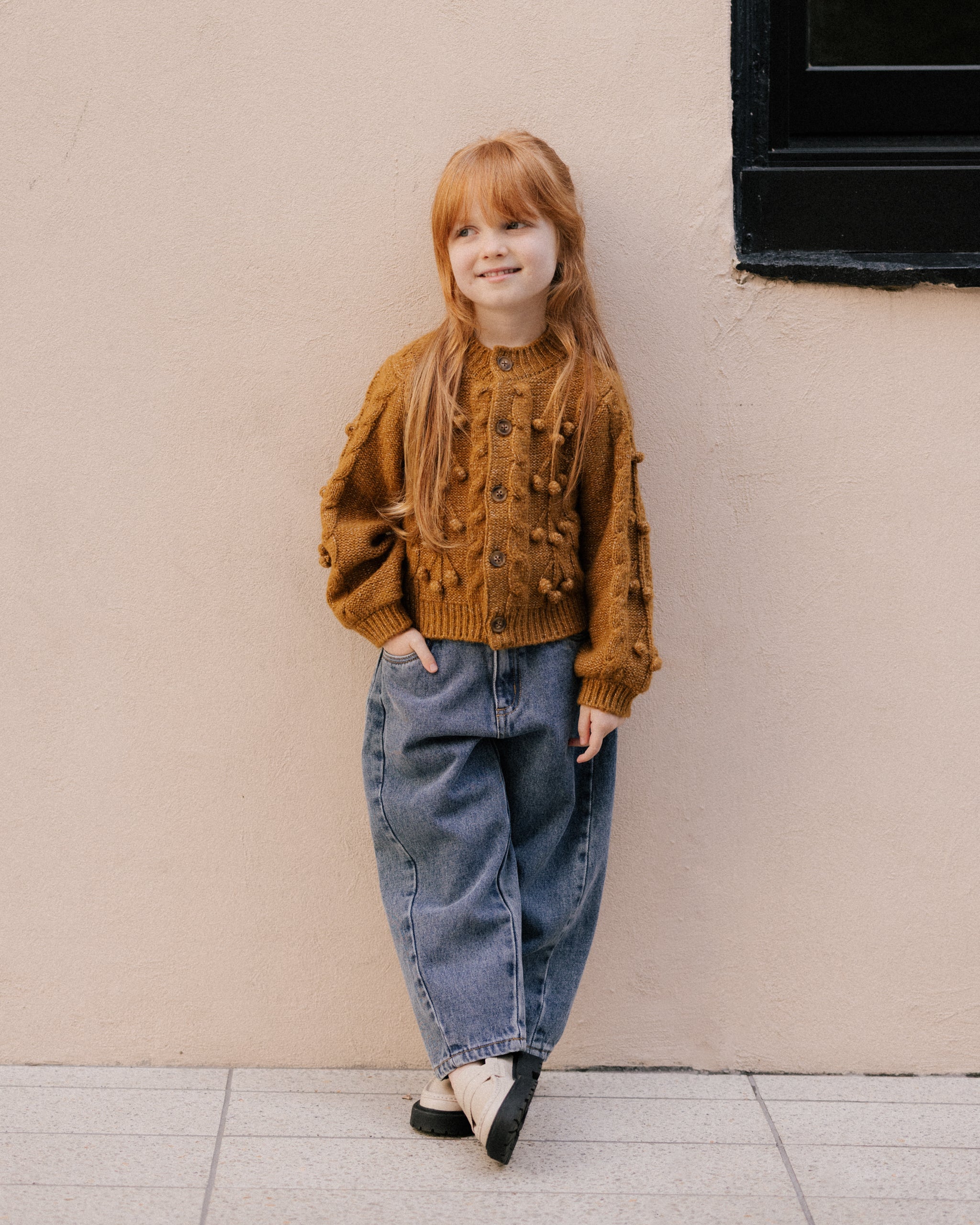 Rylee + Cru Bobble Cardigan - Golden