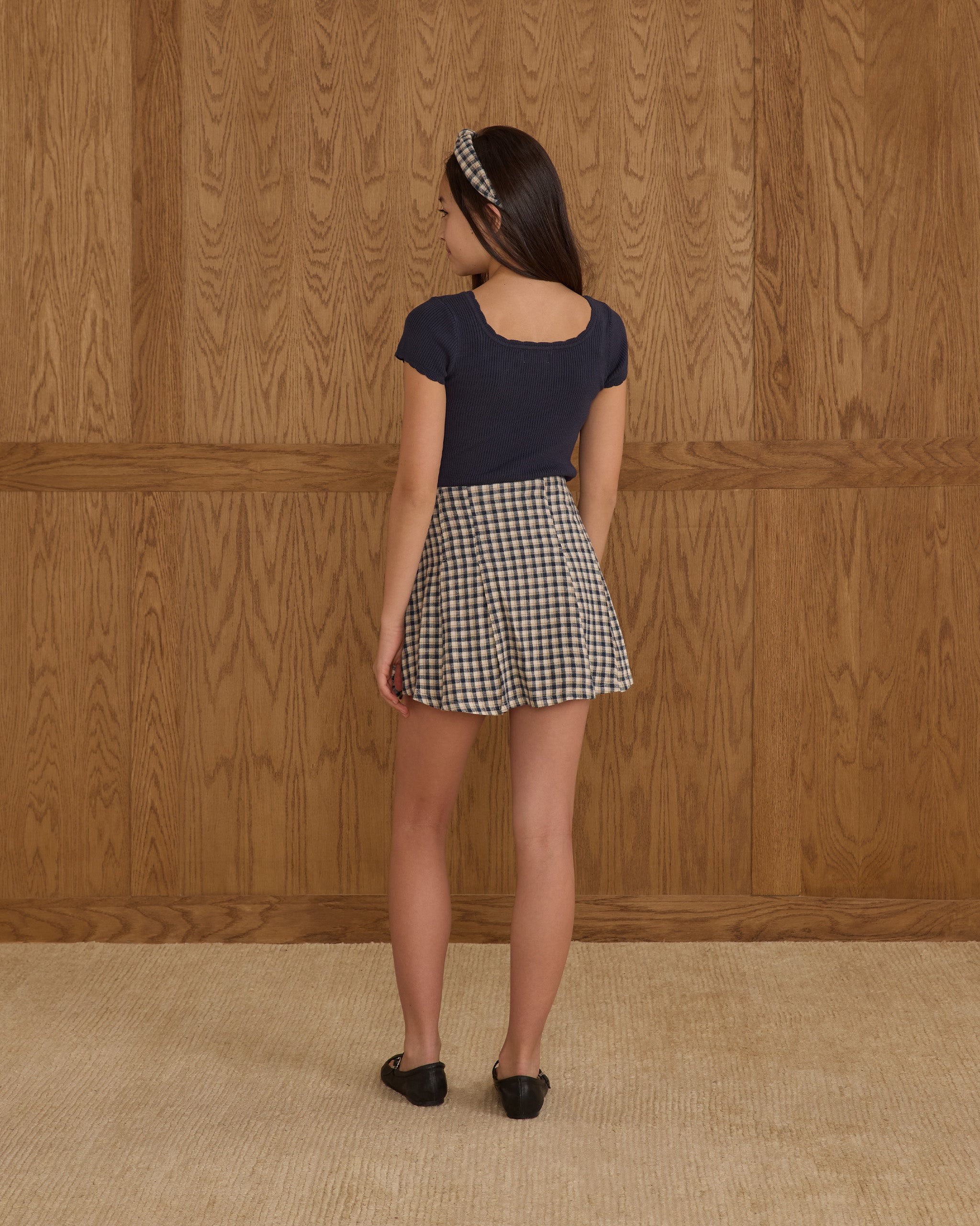 Rylee + Cru Teen Scallop Tee - Navy