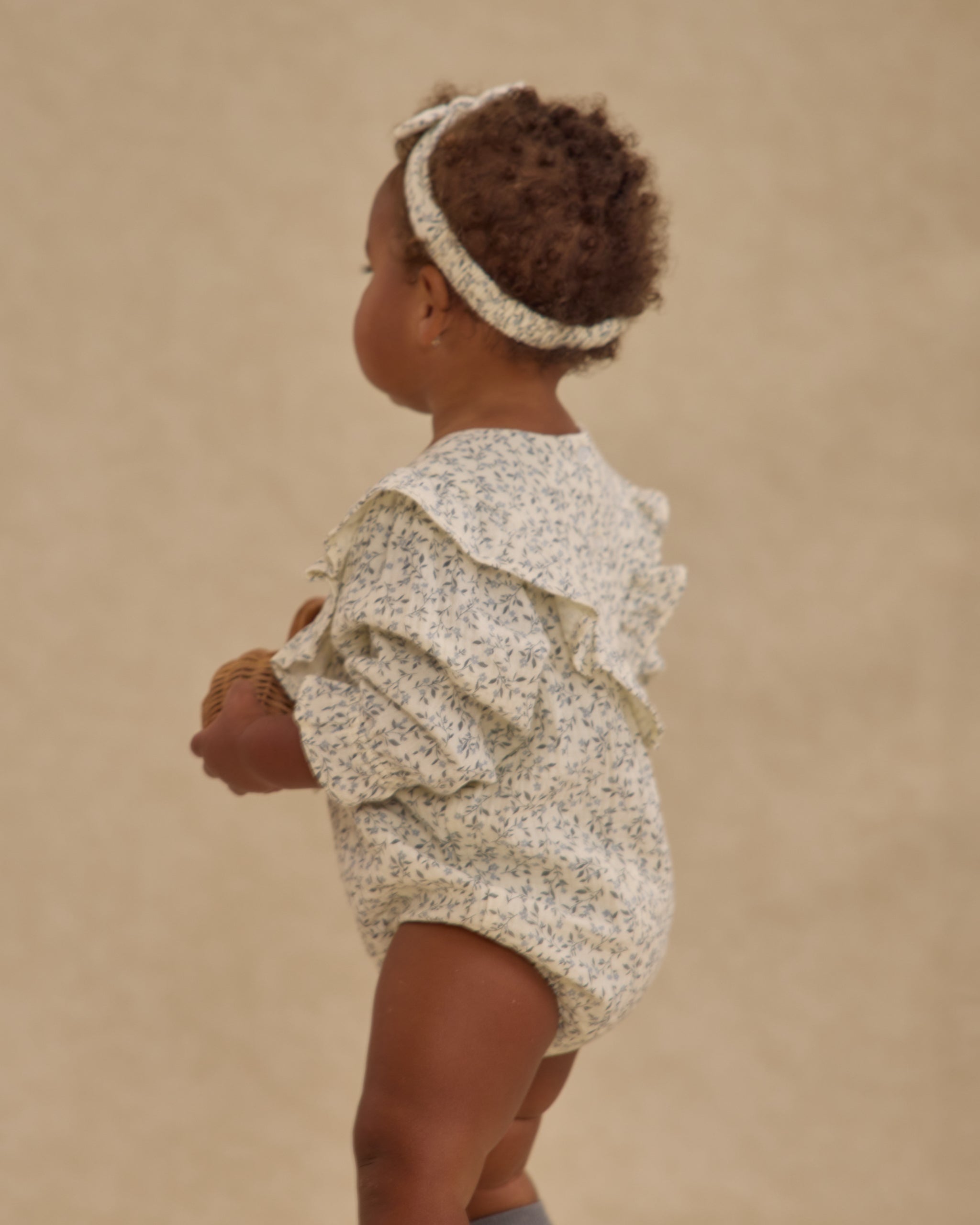 Rylee + Cru Baby Bow Headband - Blue Vines