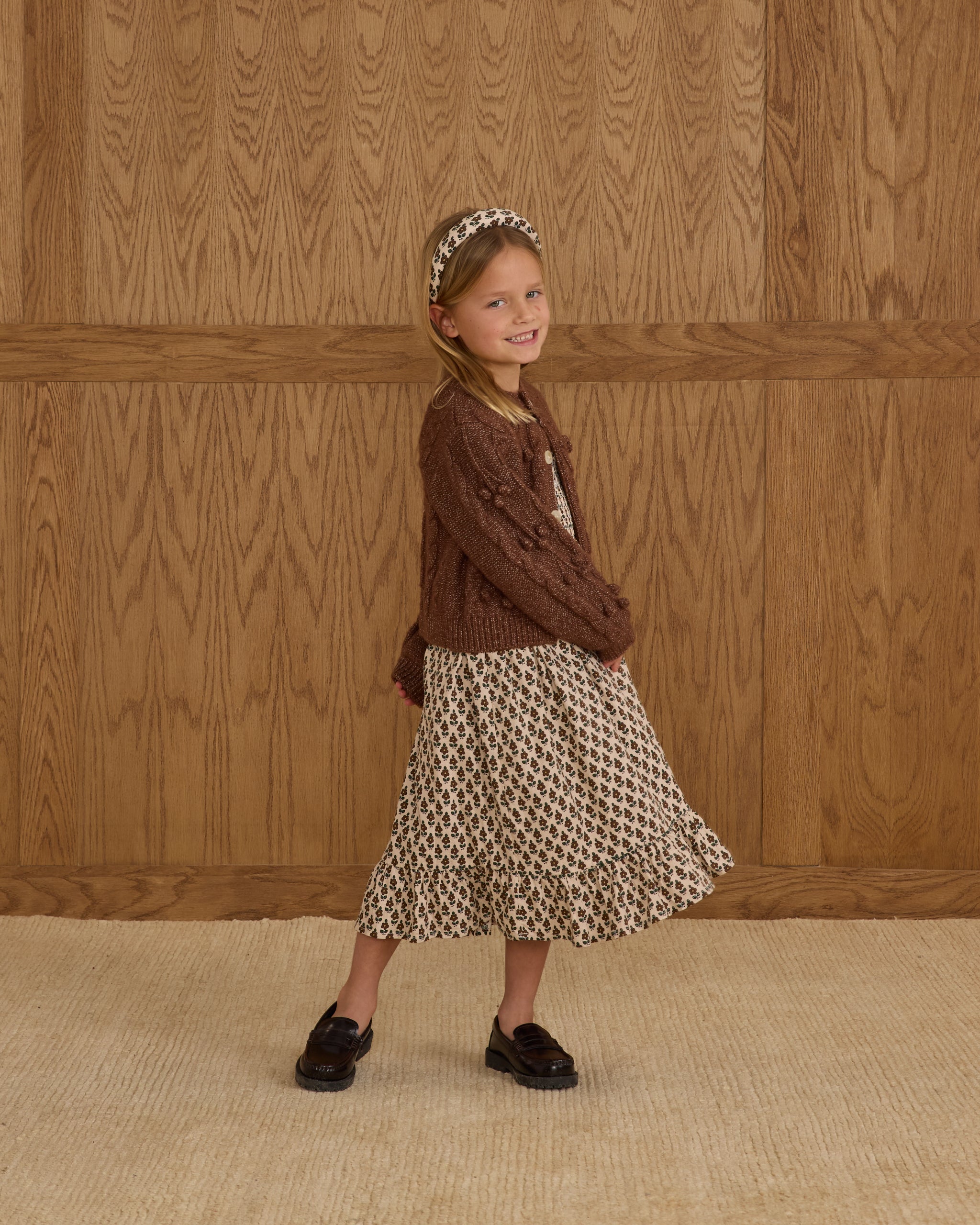 Rylee + Cru Bobble Cardigan - Brown
