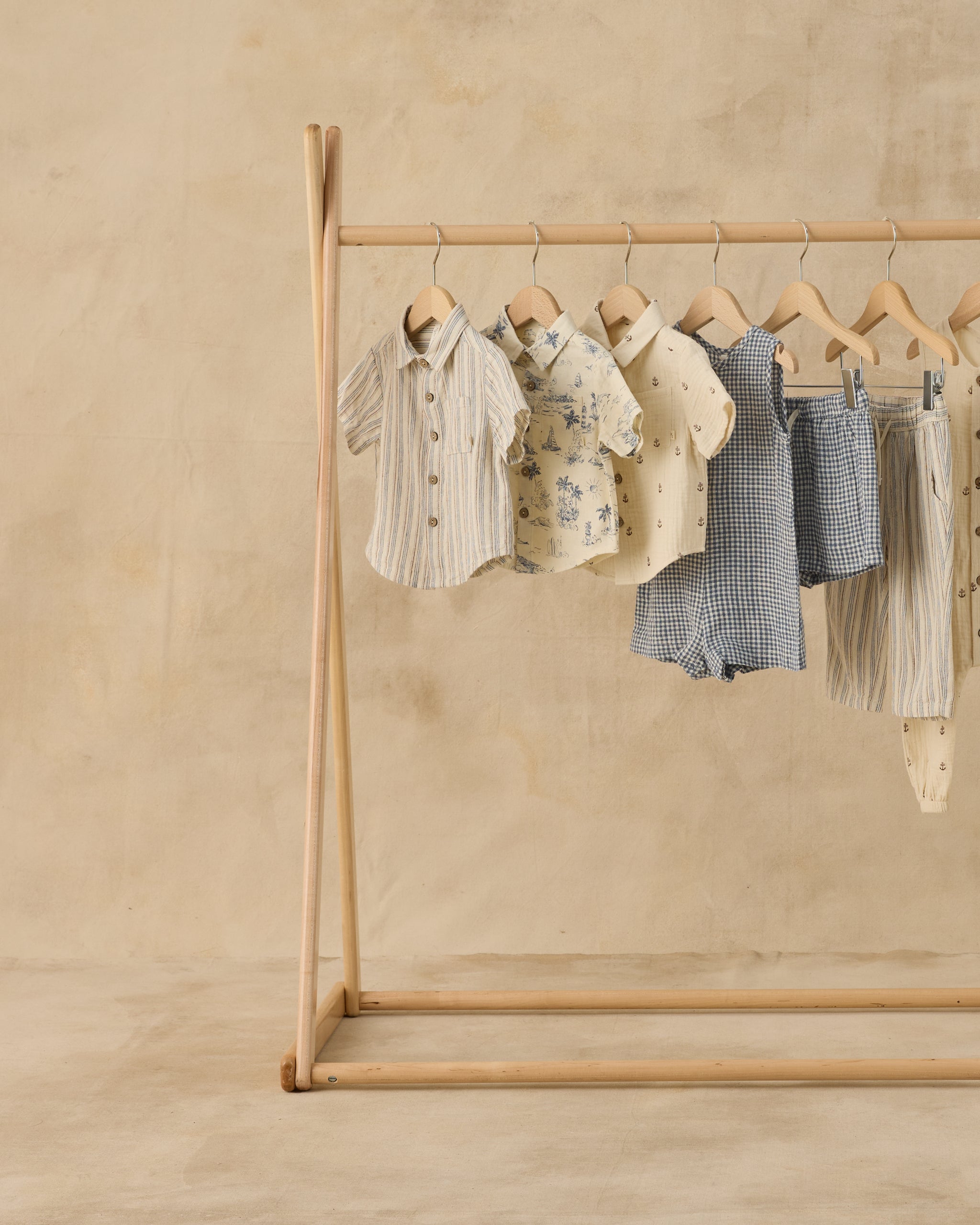 Rylee + Cru Mavrick Romper - Marine Gingham