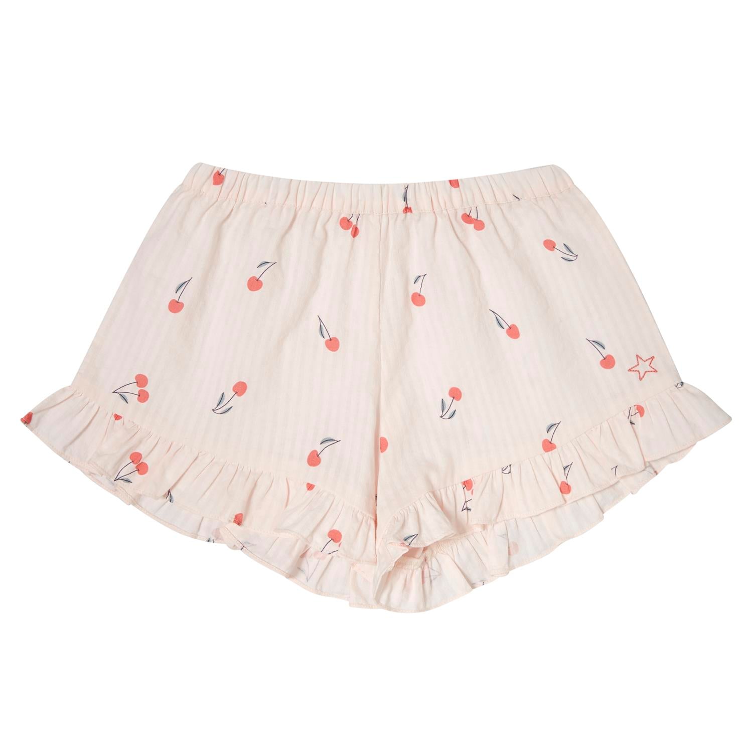 Tocoto Vintage Cherries Print Shorts With Ruffles - Pink