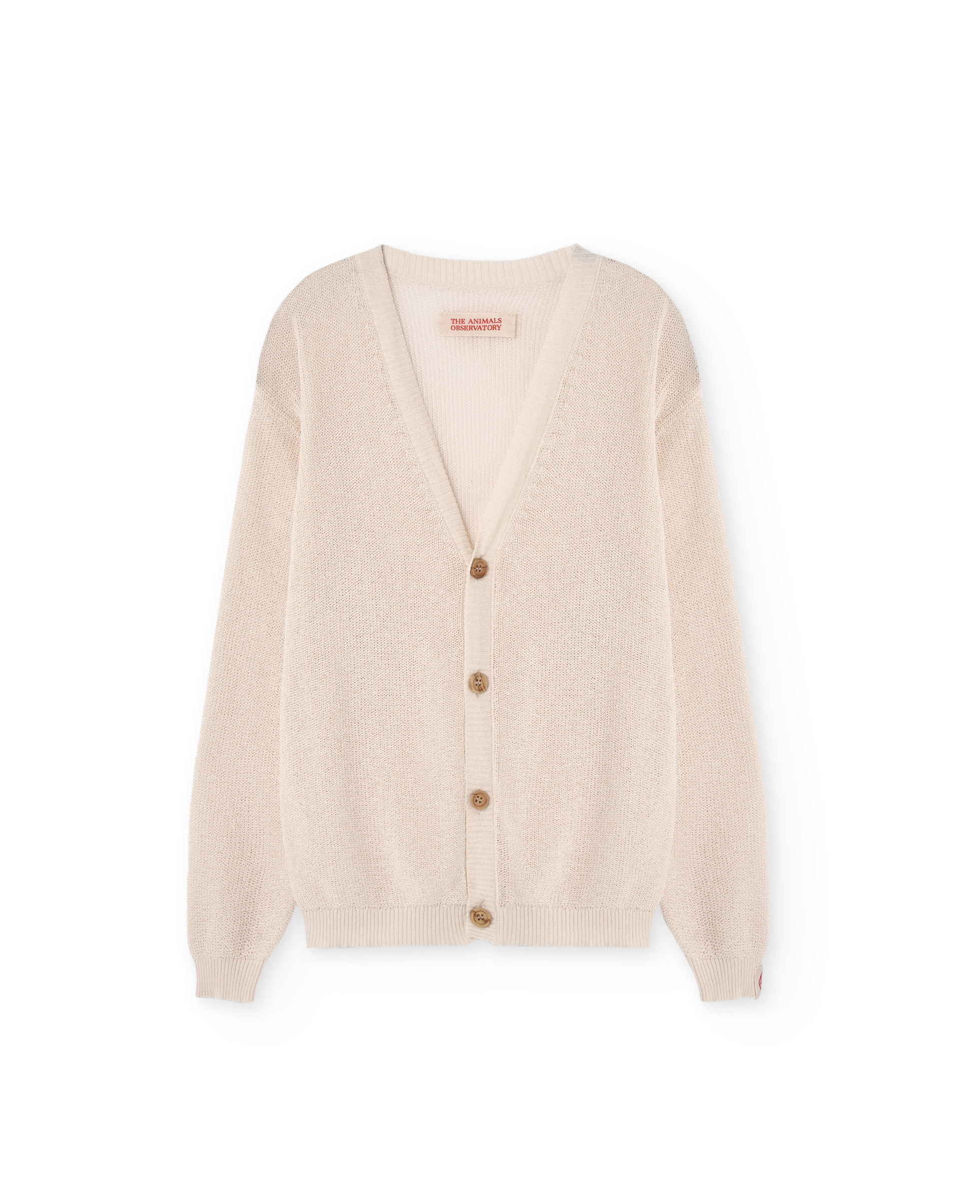 The Animals Observatory Racoon Kid Cardigan Raw White