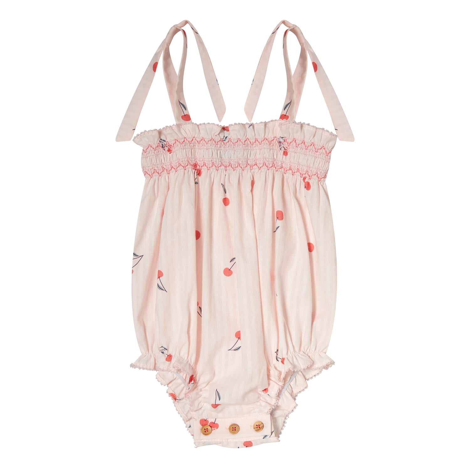 Tocoto Vintage Cherries Print Straps Bodysuit - Pink
