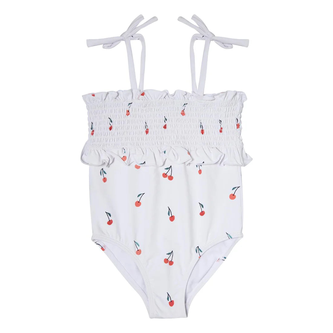 Tocoto Vintage Swimsuit With Cherry Print - Off White