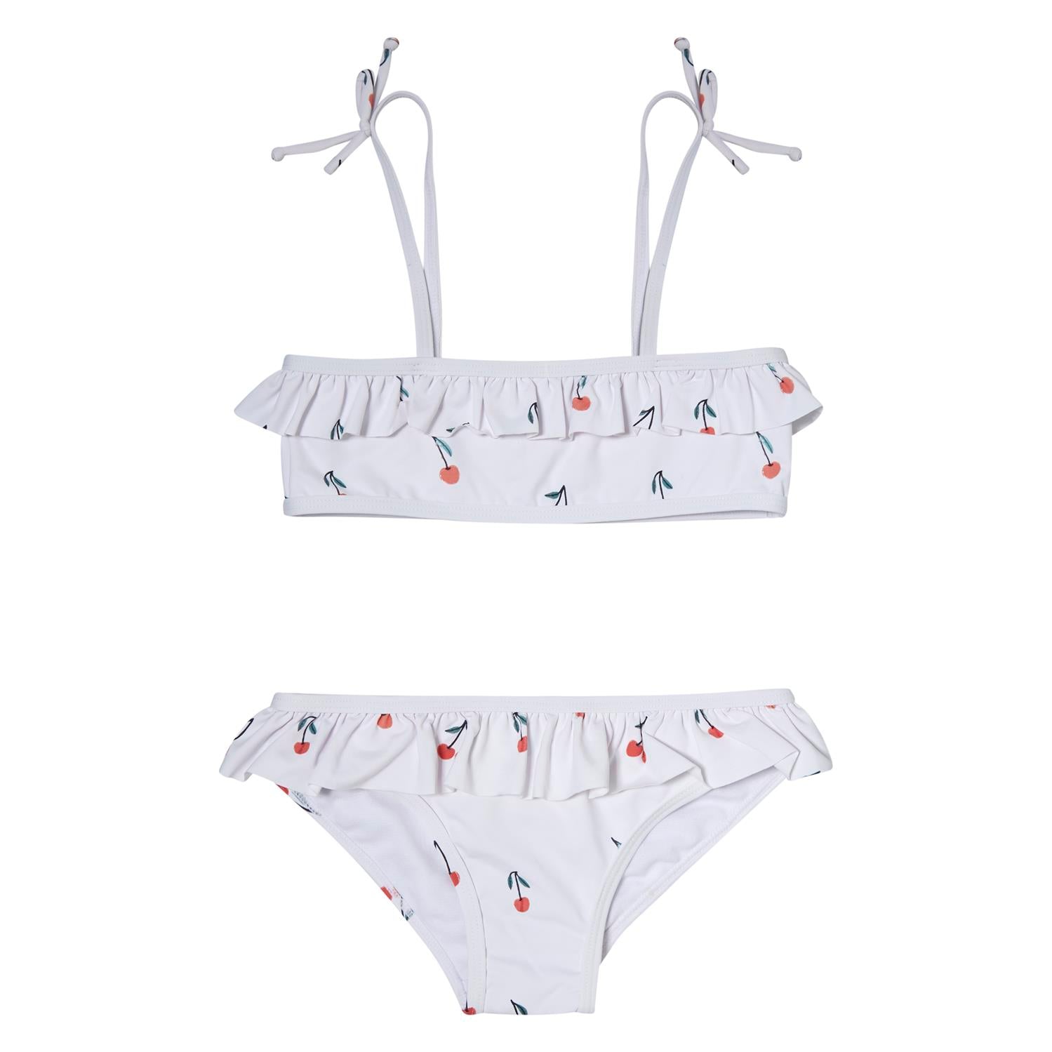 Tocoto Vintage Swimsuit With Cherry Print - Off White
