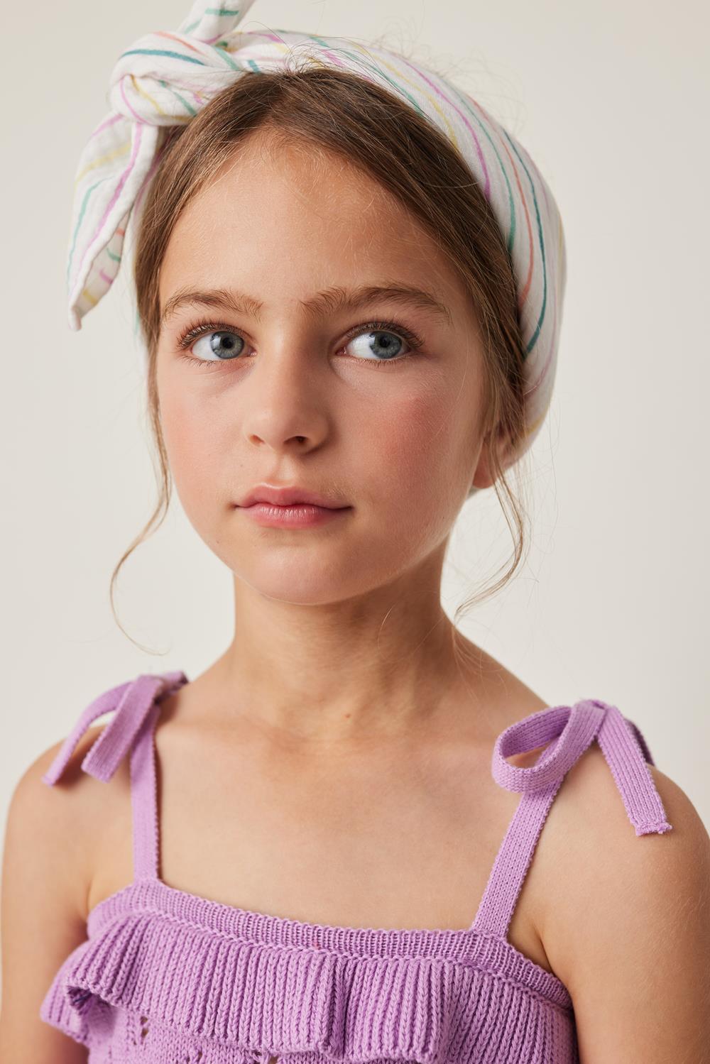 Tocoto Vintage Openwork Knit Top With Flowers - Lilac