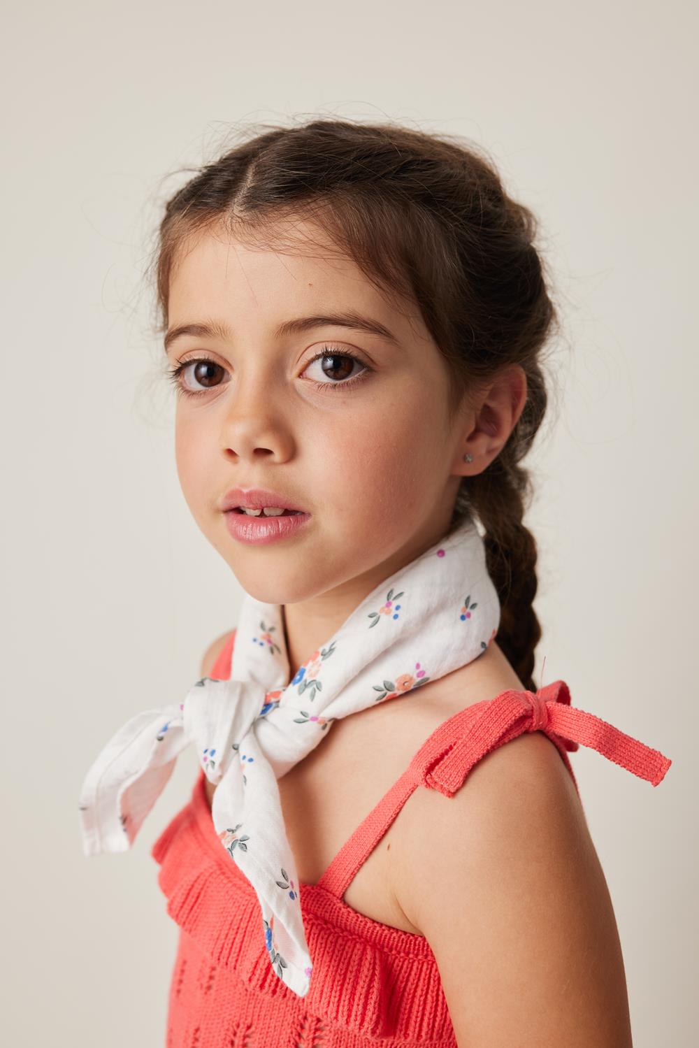 Tocoto Vintage Openwork Knit Top With Flowers - Pink Fluor