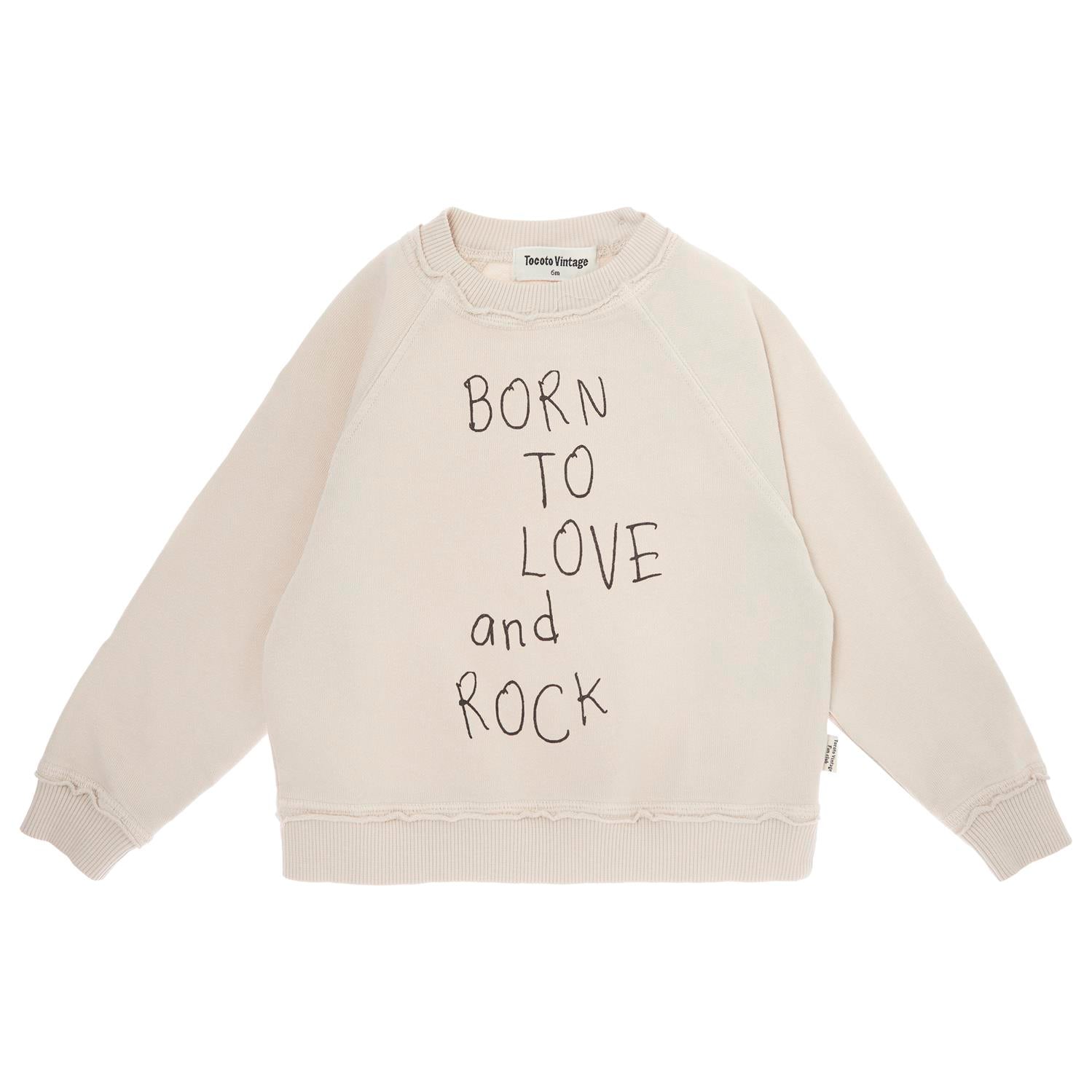 Tocoto Vintage Born To Love And Rock Sweatshirt - Beige