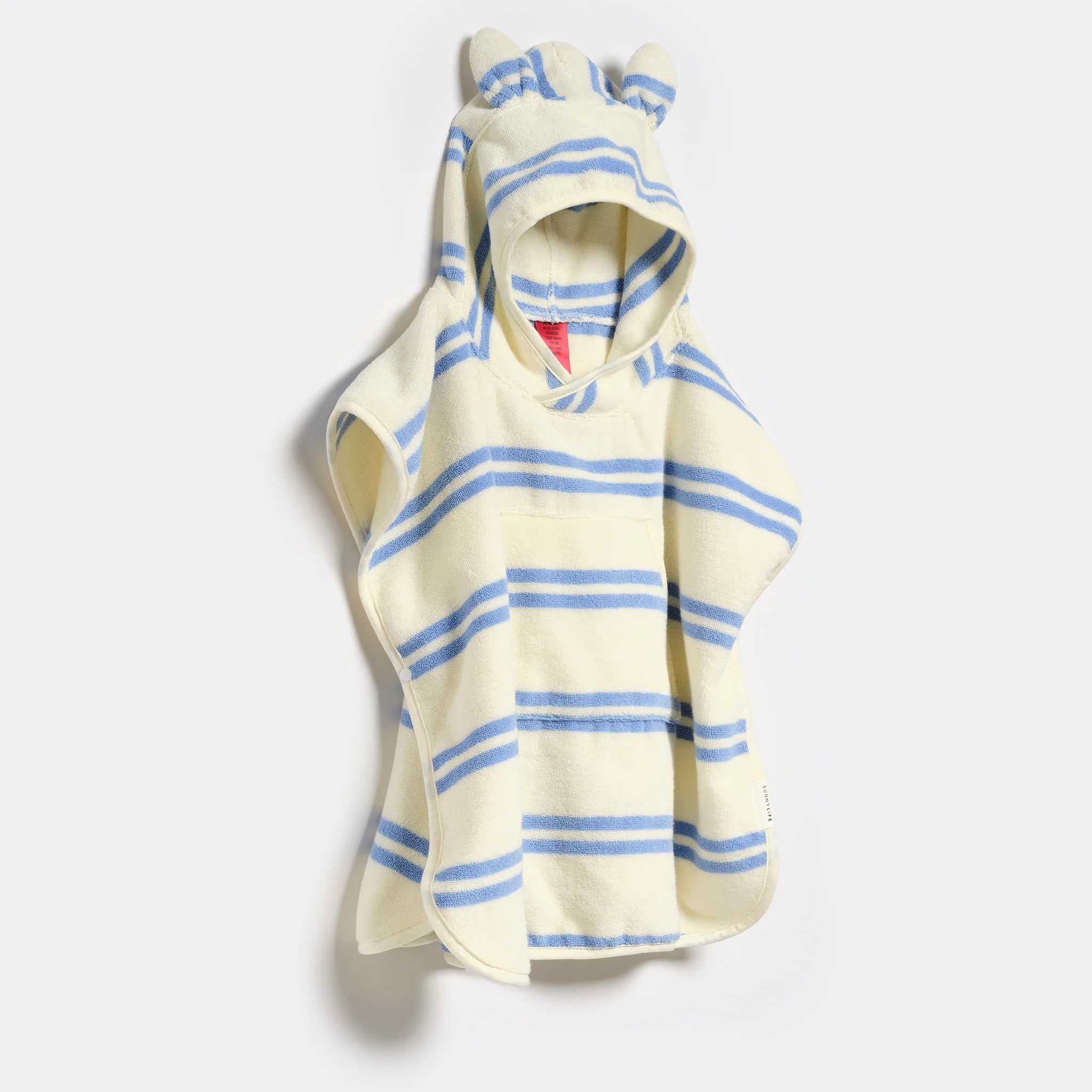 Sunny Life Kids Character Hooded Towel - Sid the Seagull Blue Stripe