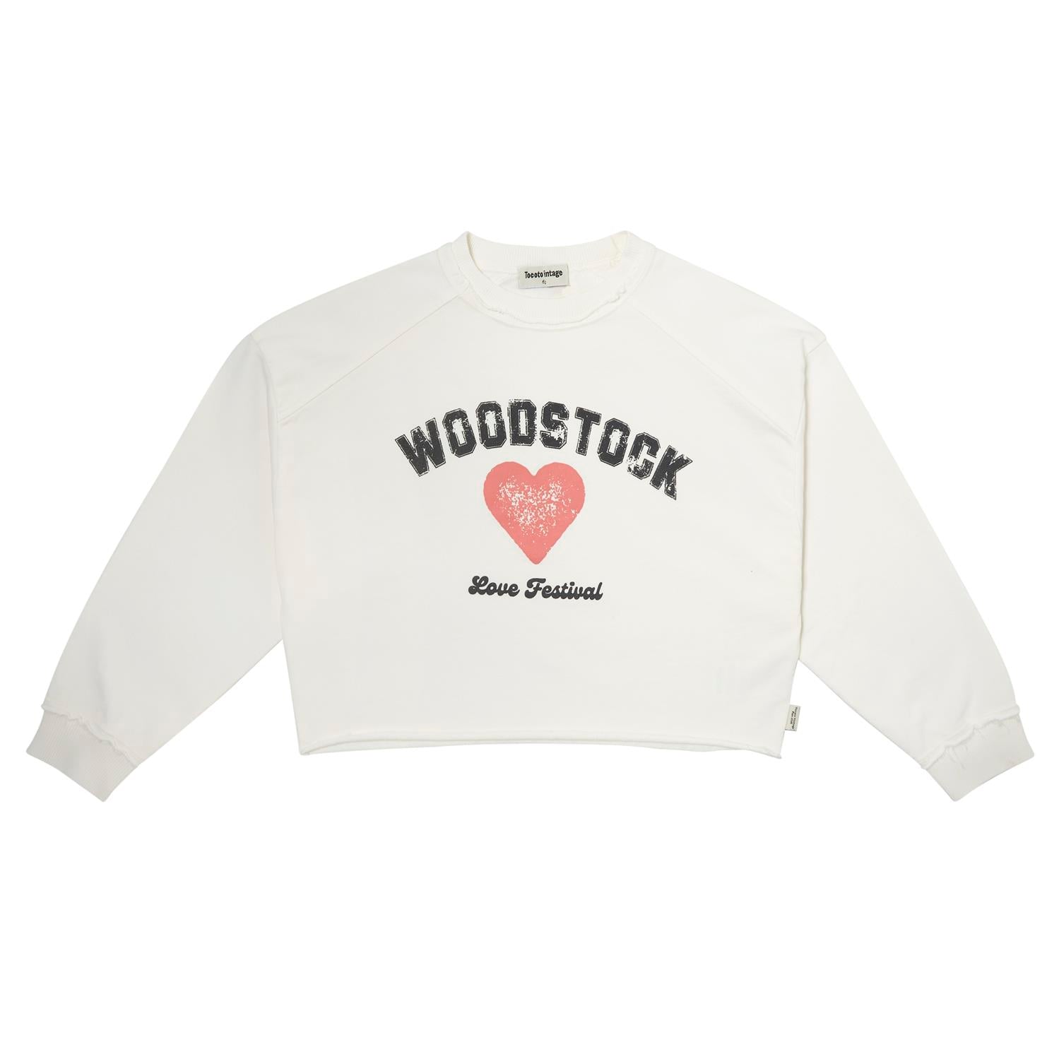 Tocoto Vintage Woodstook Love Festival Sweatshirt - Off White