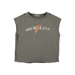 Tocoto Vintage Rock & Live Sleeveless T-Shirt - Dark Grey