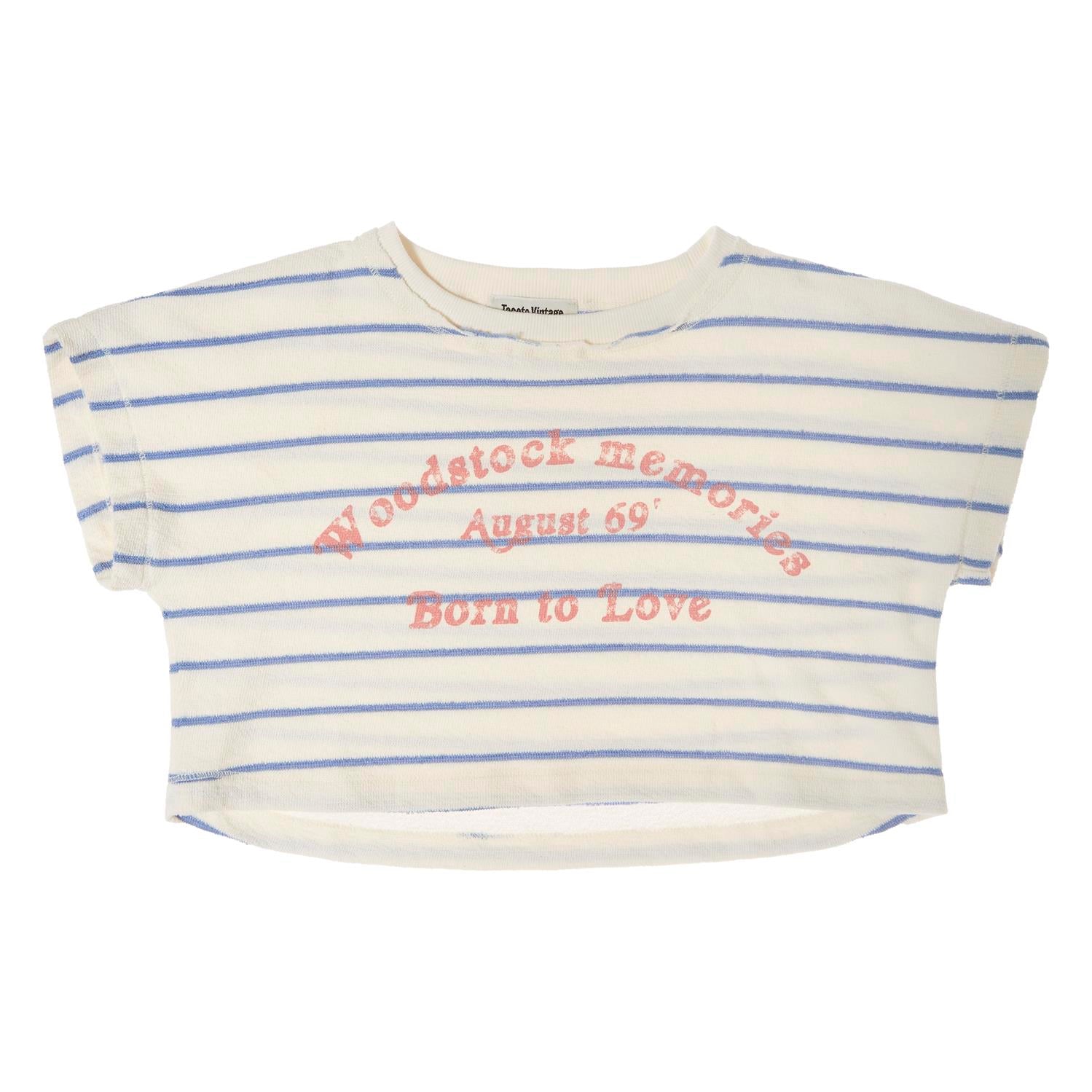 Tocoto Vintage Striped T-shirt Woodstock Memories - Blue
