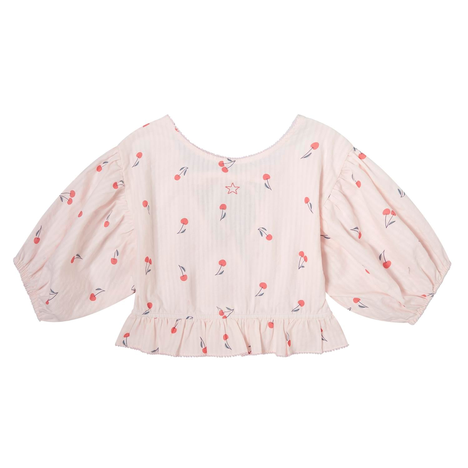 Tocoto Vintage Long Sleeve Blouse With Cherries Print - Pink