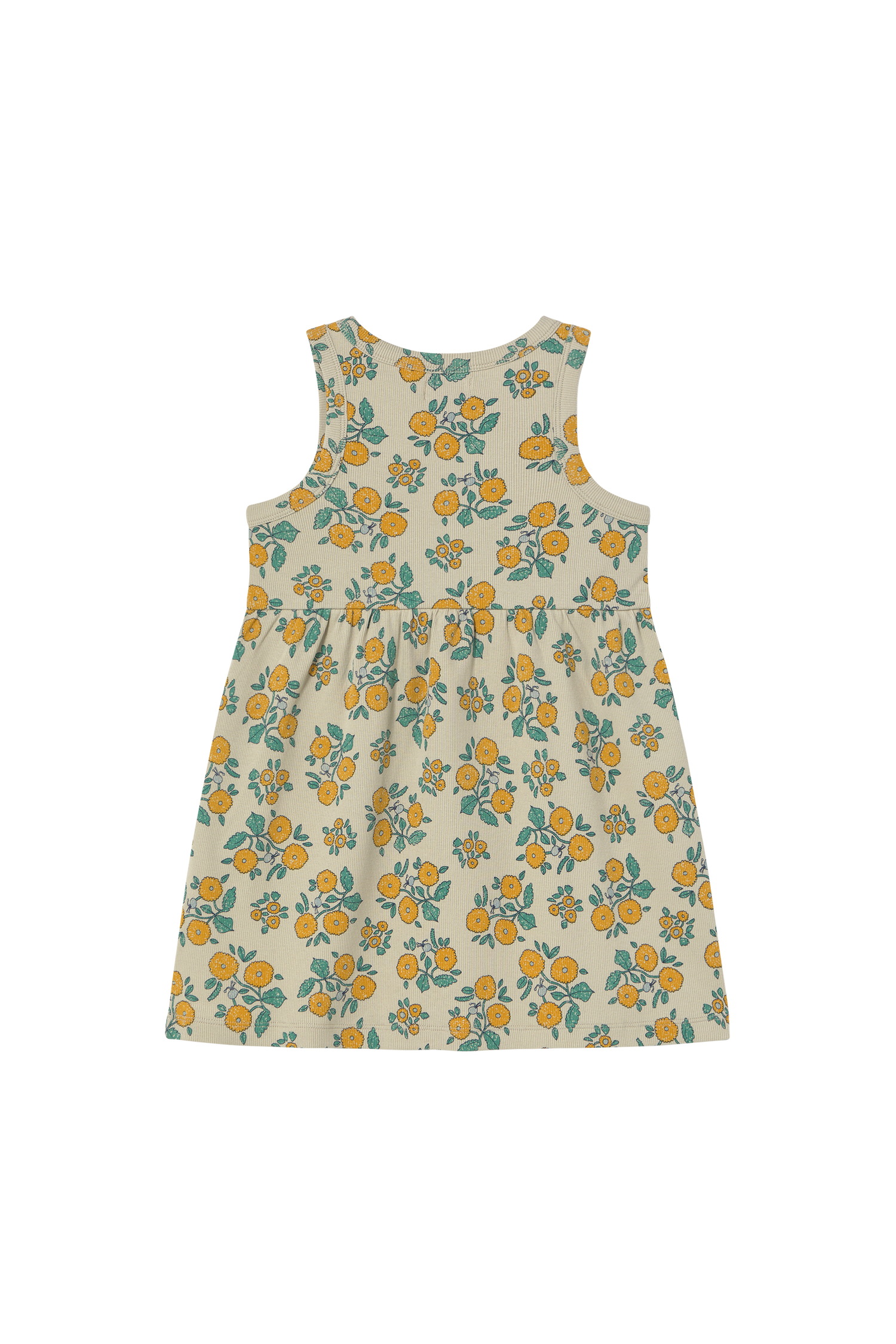 Tiny Cottons Flowers Rib Dress - Dark Vanilla