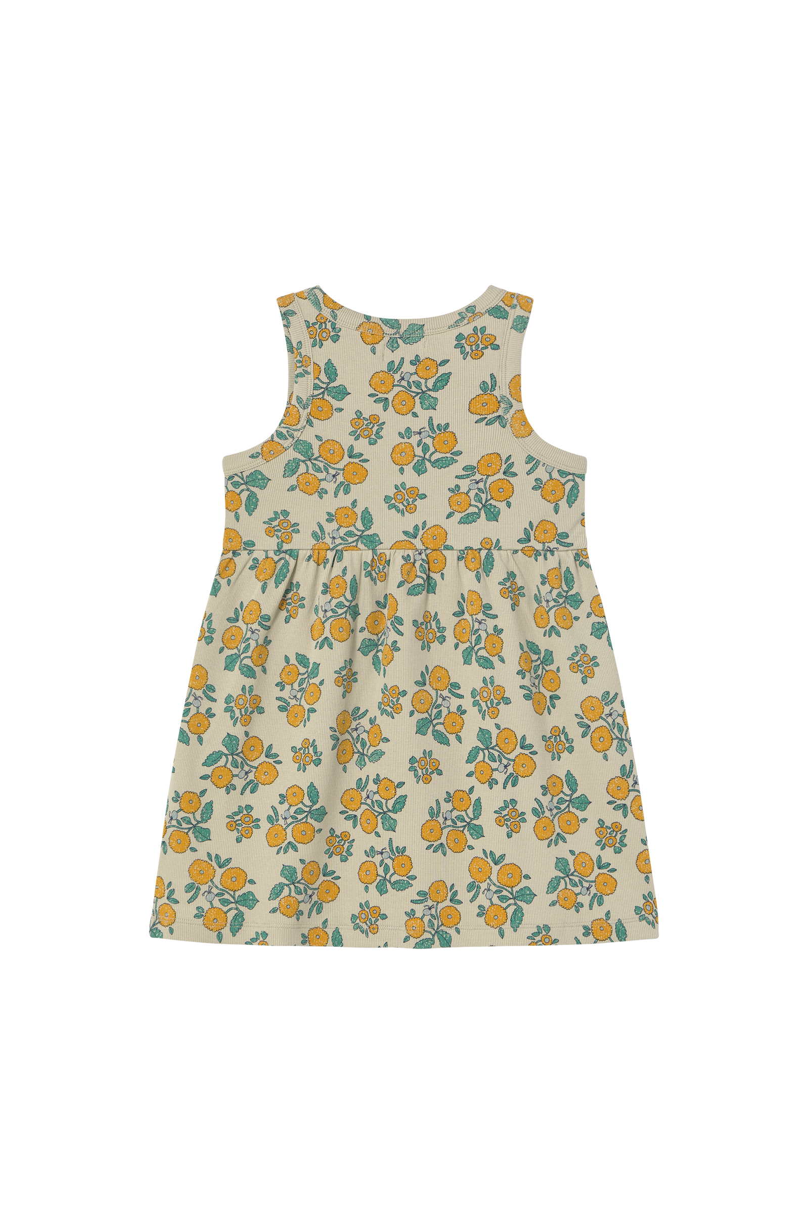 Tiny Cottons Flowers Rib Dress - Dark Vanilla