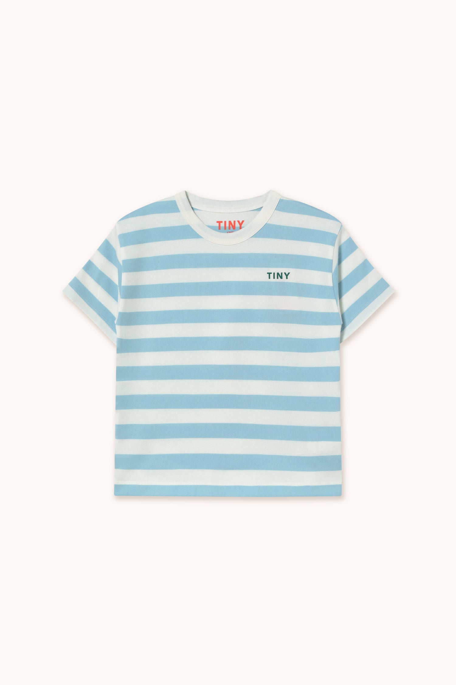Tiny Cottons Stripes Tee - Dusty Blue/Off White