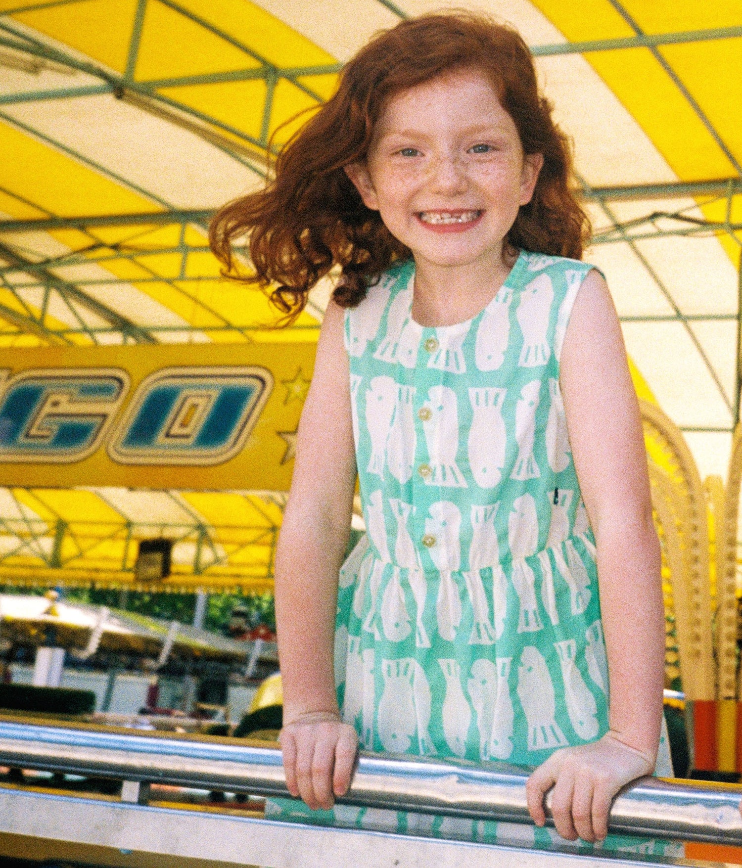 Bobo Choses Lucky Fish All Over Sleeveless Dress - Light Green