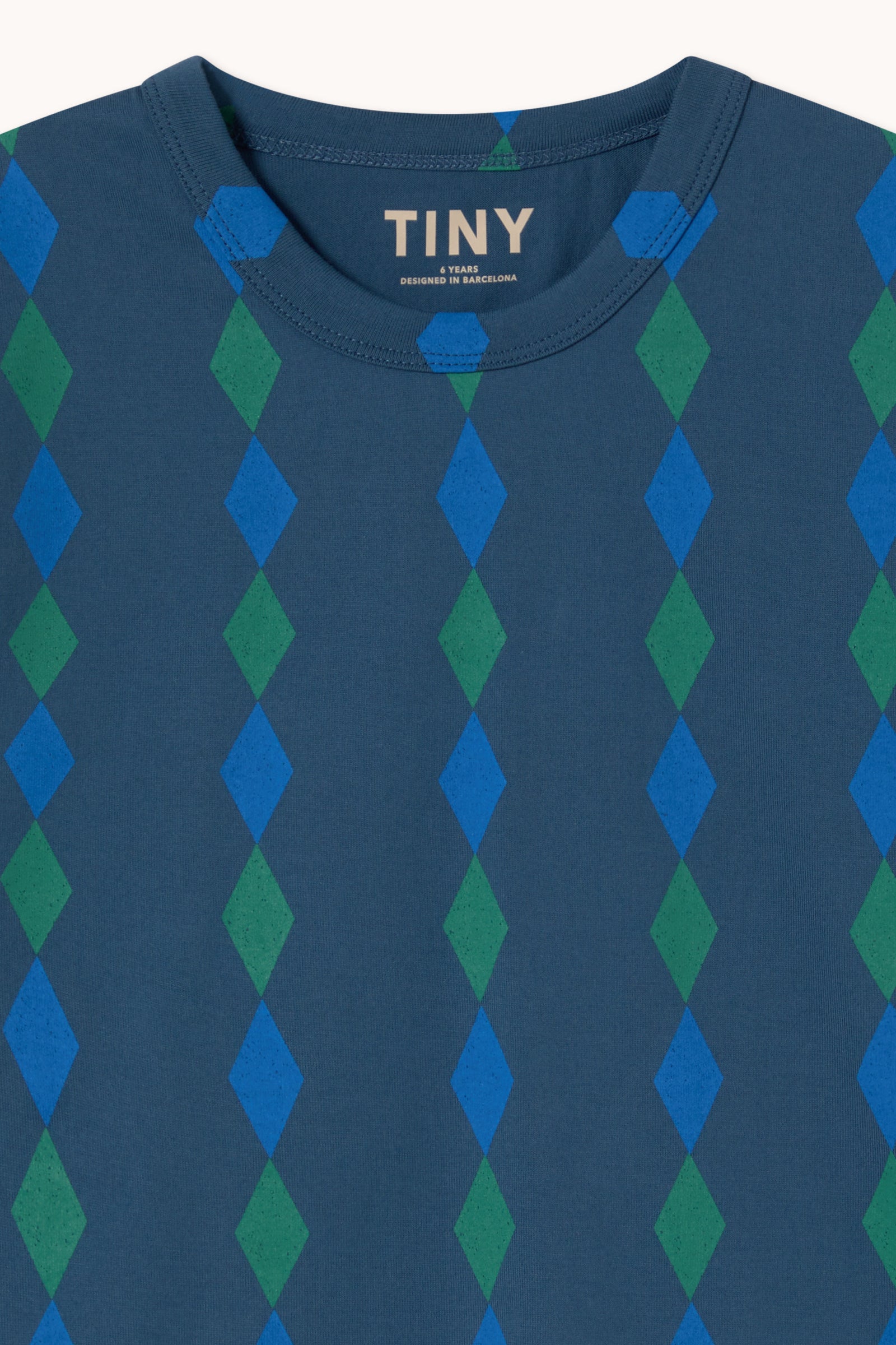 Tiny Cottons Diamonds Knitted Tee - Light Navy