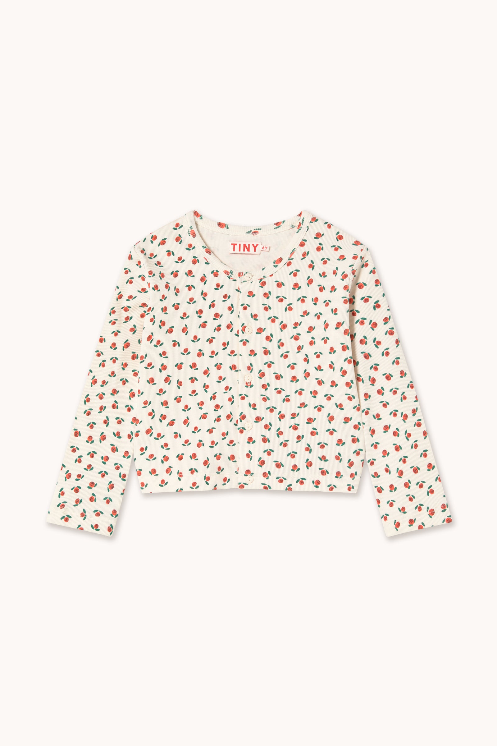 Tiny Cottons Tiny Roses Rib Kids Jacket - Off-White