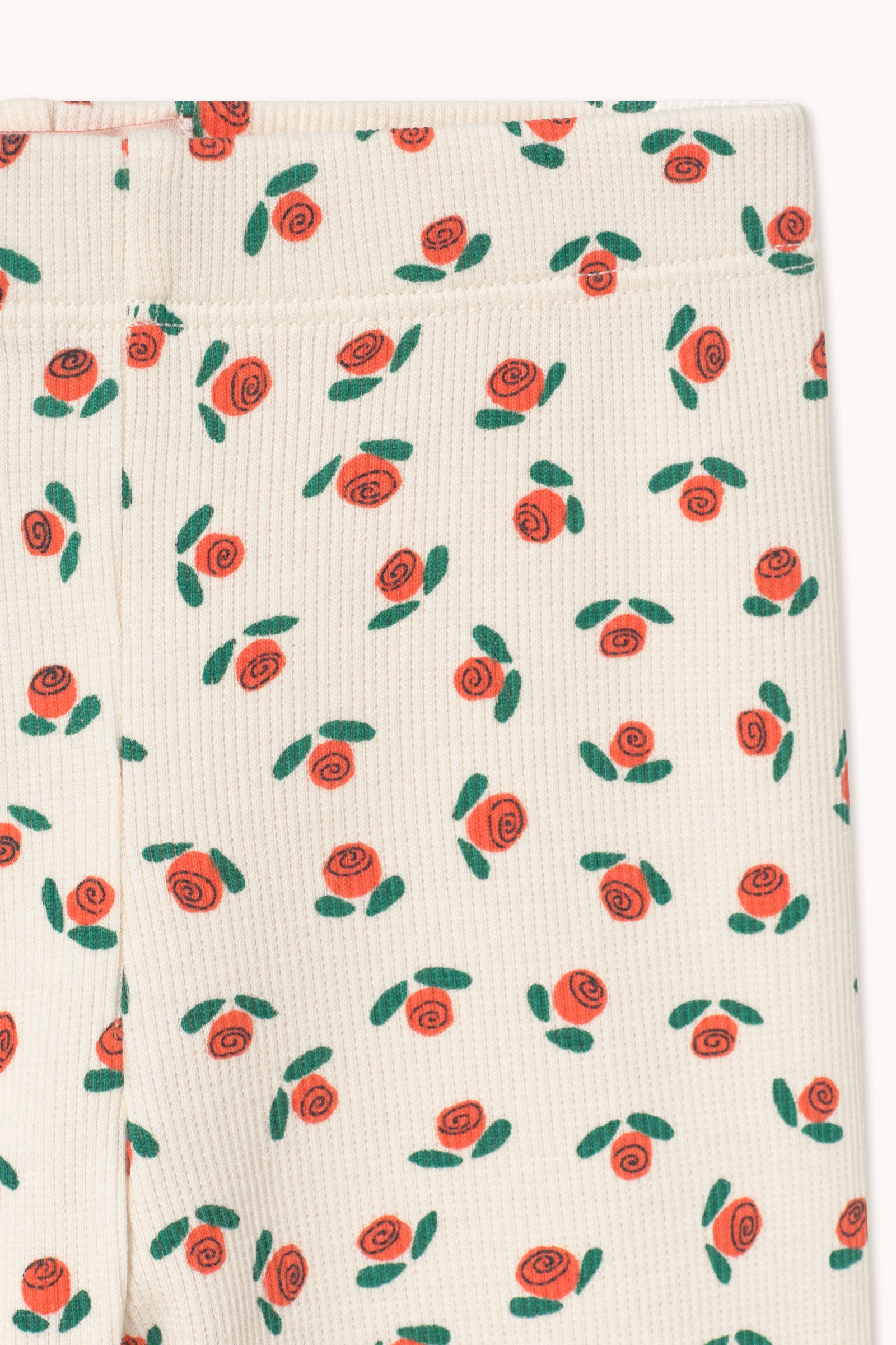 Tiny Cottons Tiny Roses Rib Baby Pant - Off-white