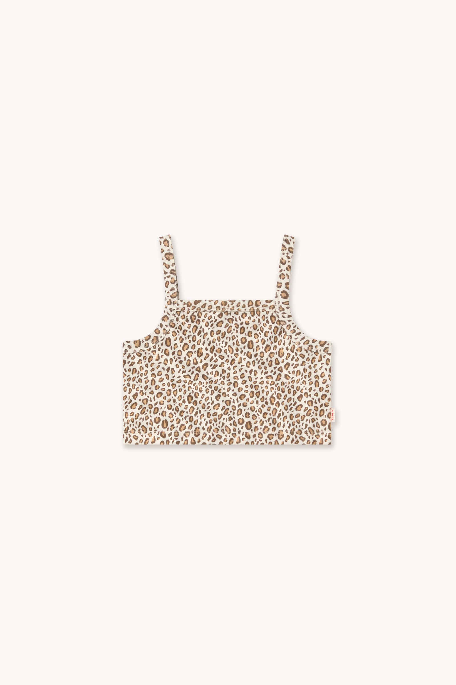 Tiny Cottons Animal Print Rib Top - Light Cream