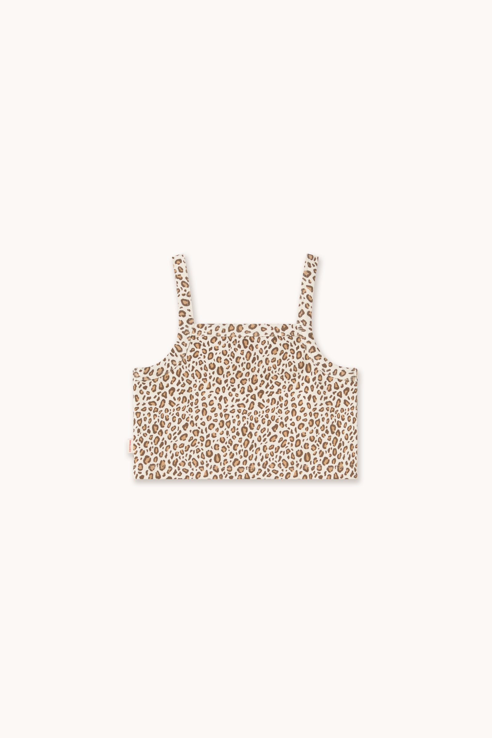 Tiny Cottons Animal Print Rib Top - Light Cream