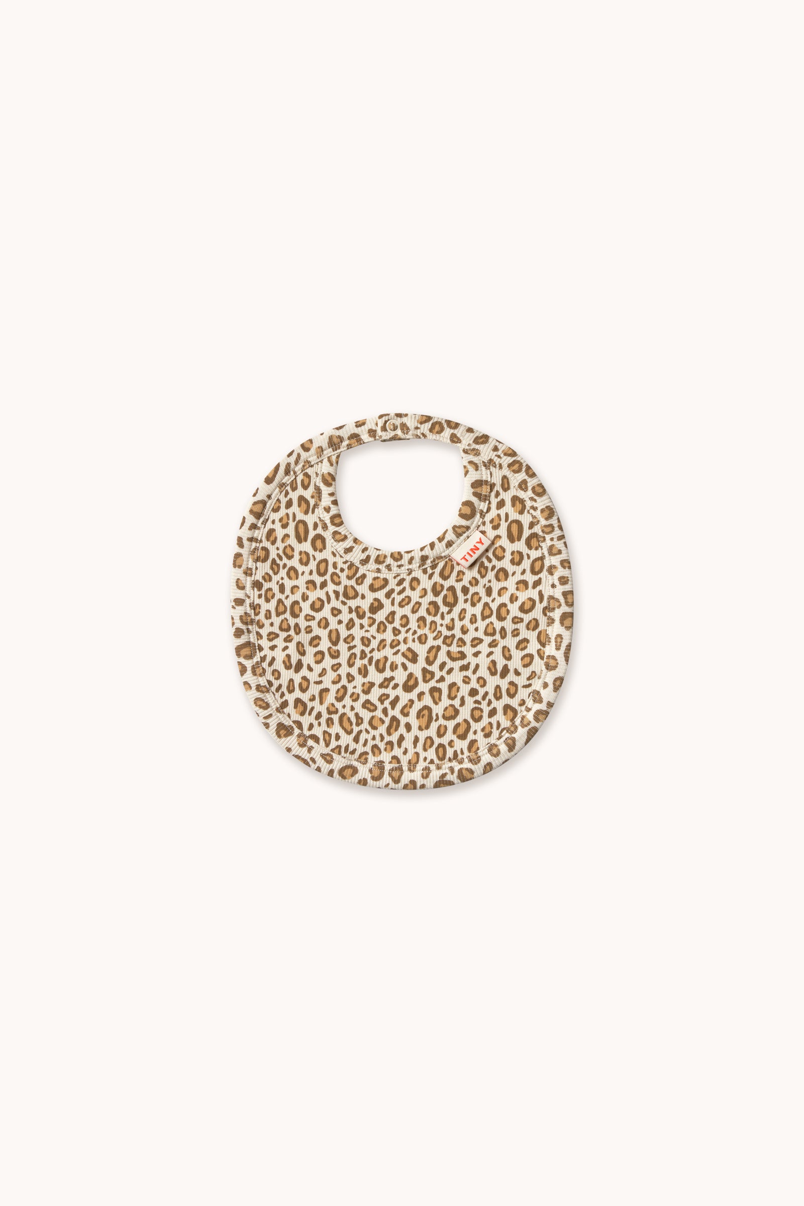Tiny Cottons Animal Print Rib Bib - Light Cream