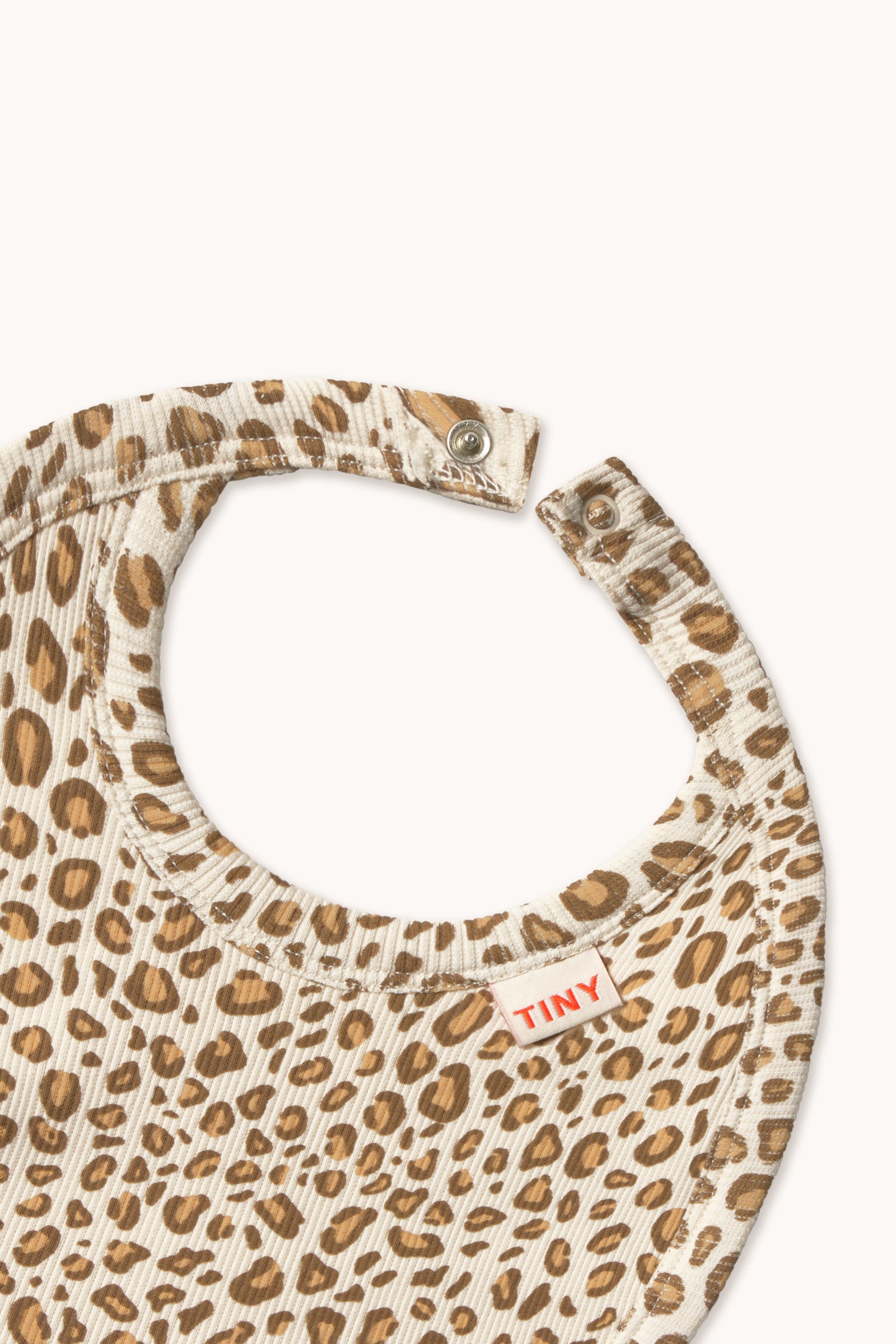 Tiny Cottons Animal Print Rib Bib - Light Cream
