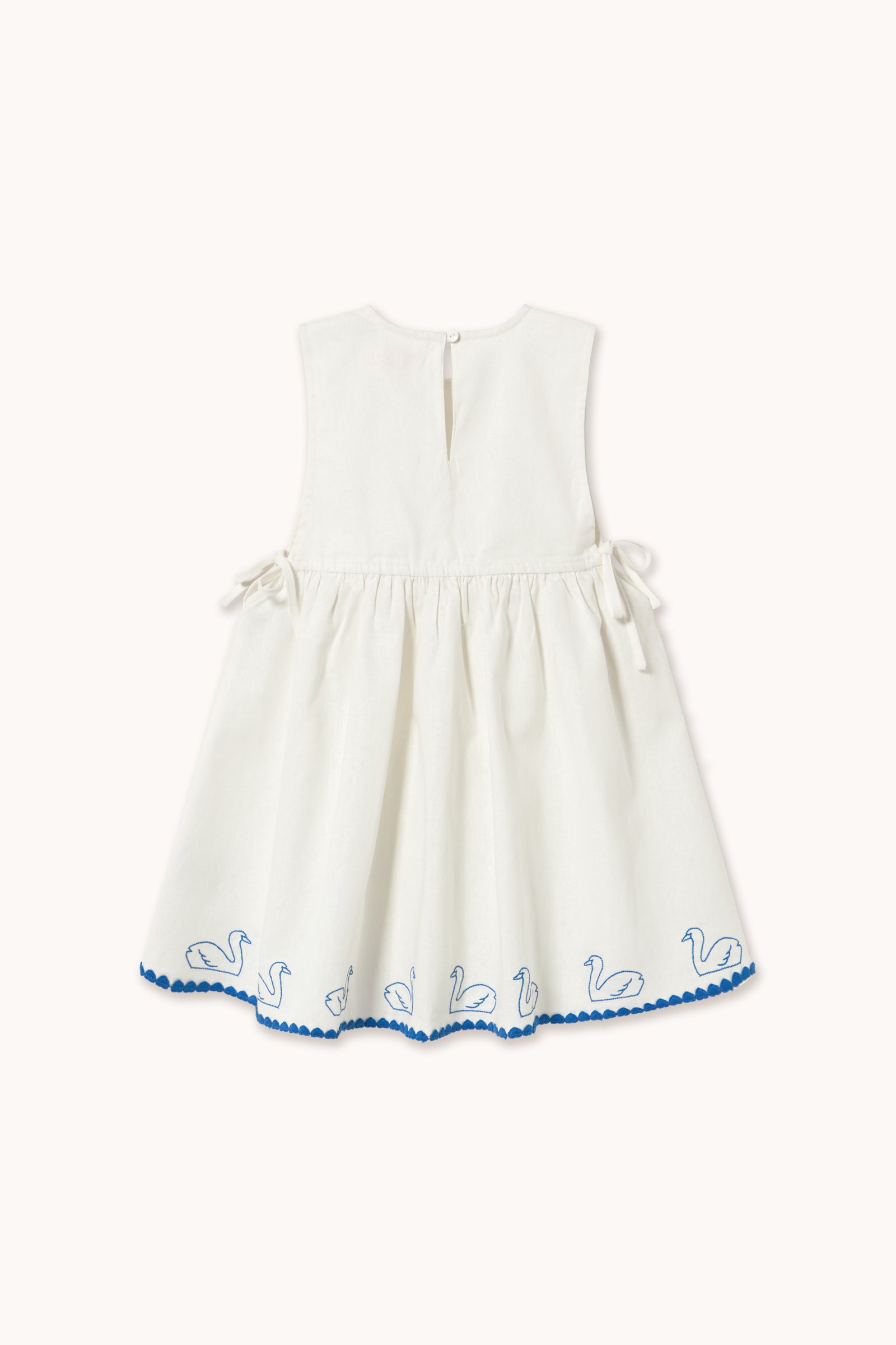 Tiny Cottons Swans Bows Dress - Off-White