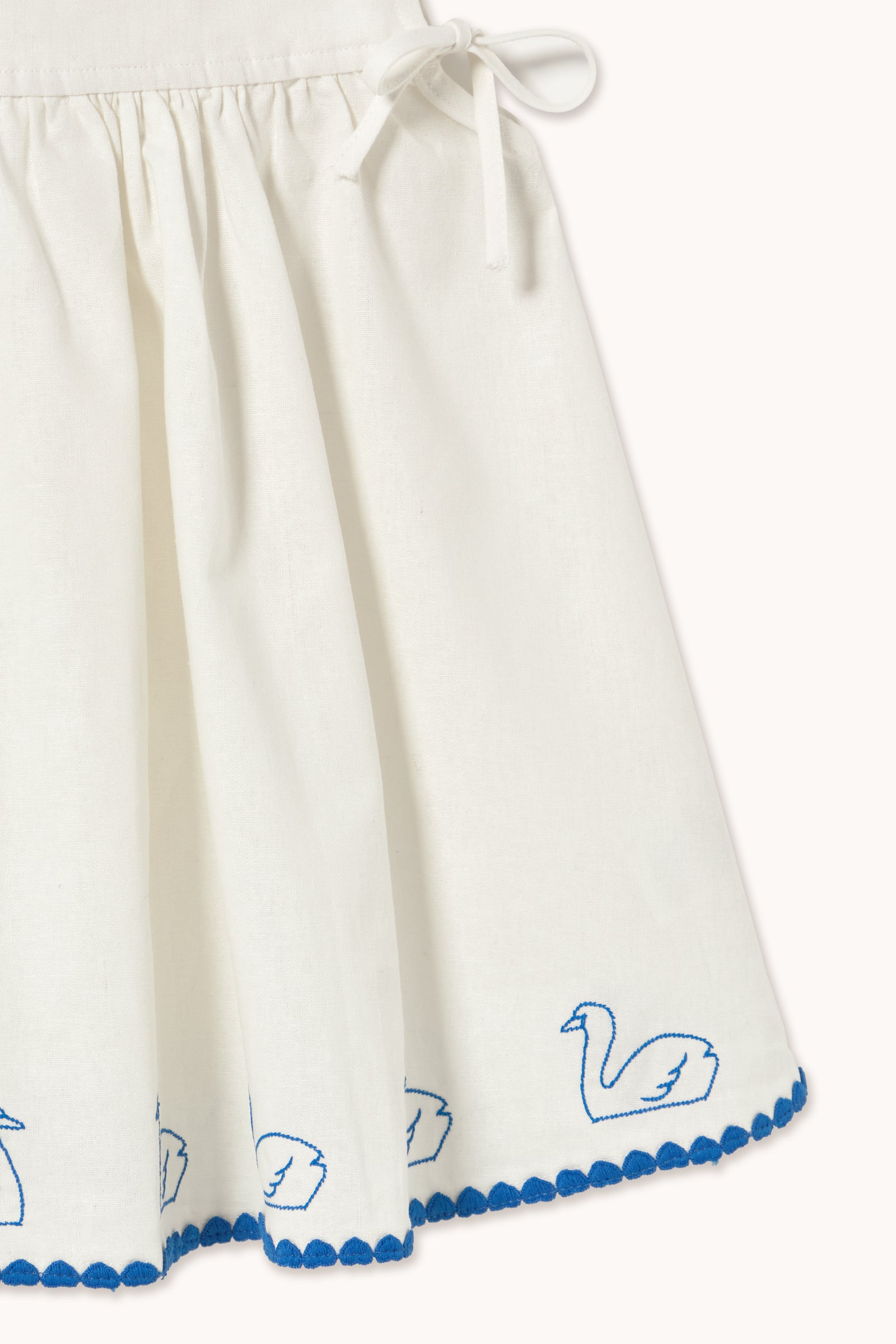 Tiny Cottons Swans Bows Dress - Off-White