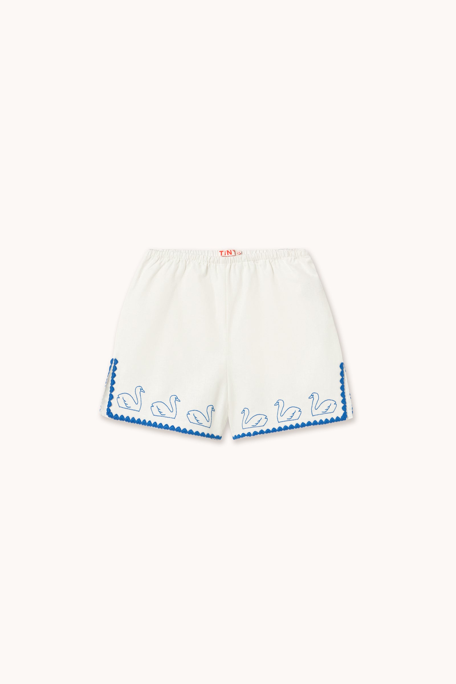 Tiny Cottons Swans Linen Shorts - Off-White