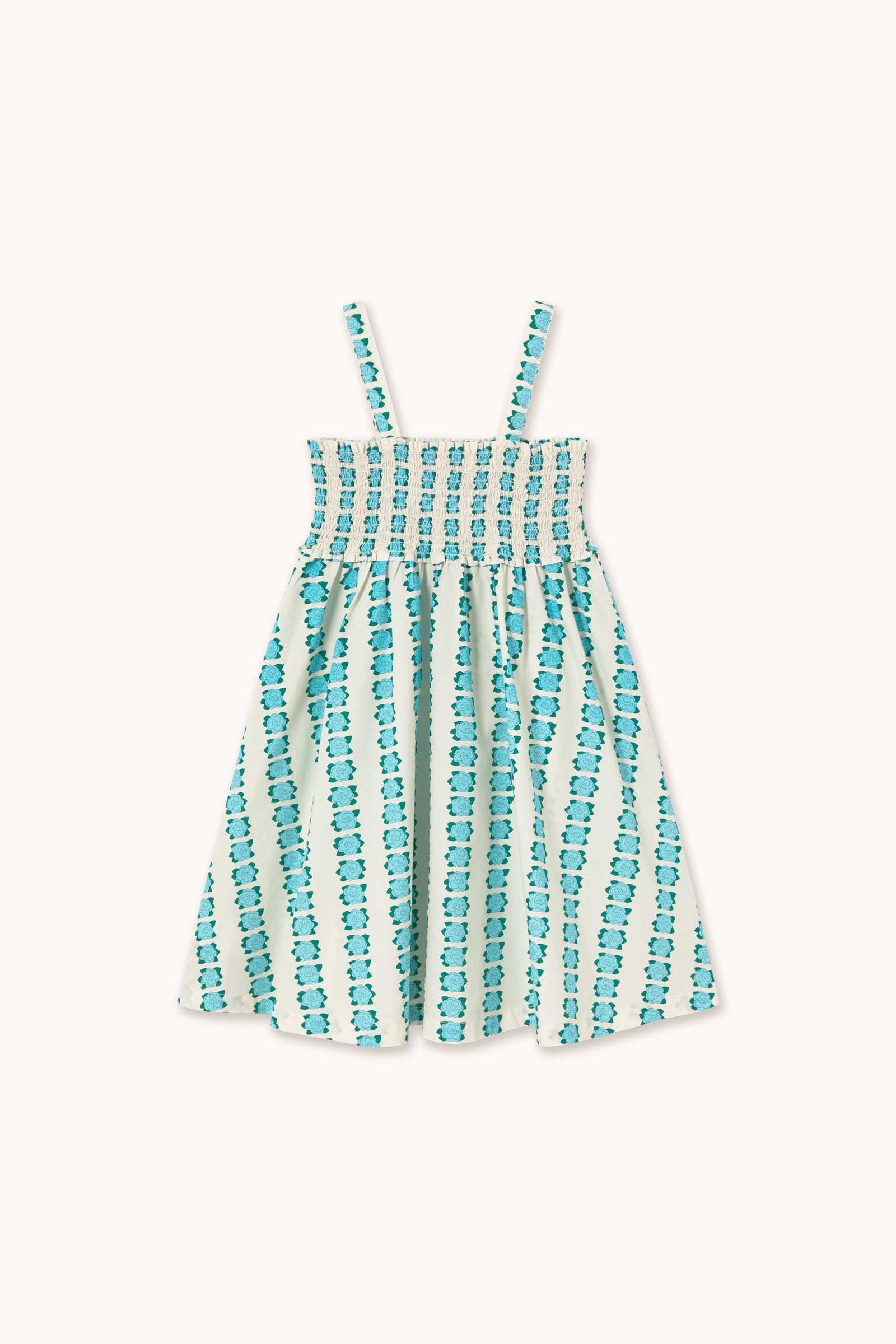 Tiny Cottons Blue Flowers Strap Dress - Off-White
