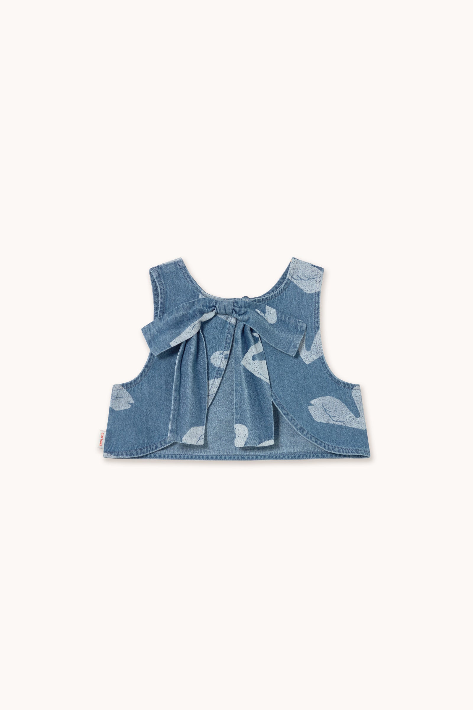 Tiny Cottons Big Swans Top - Medium Wash Denim
