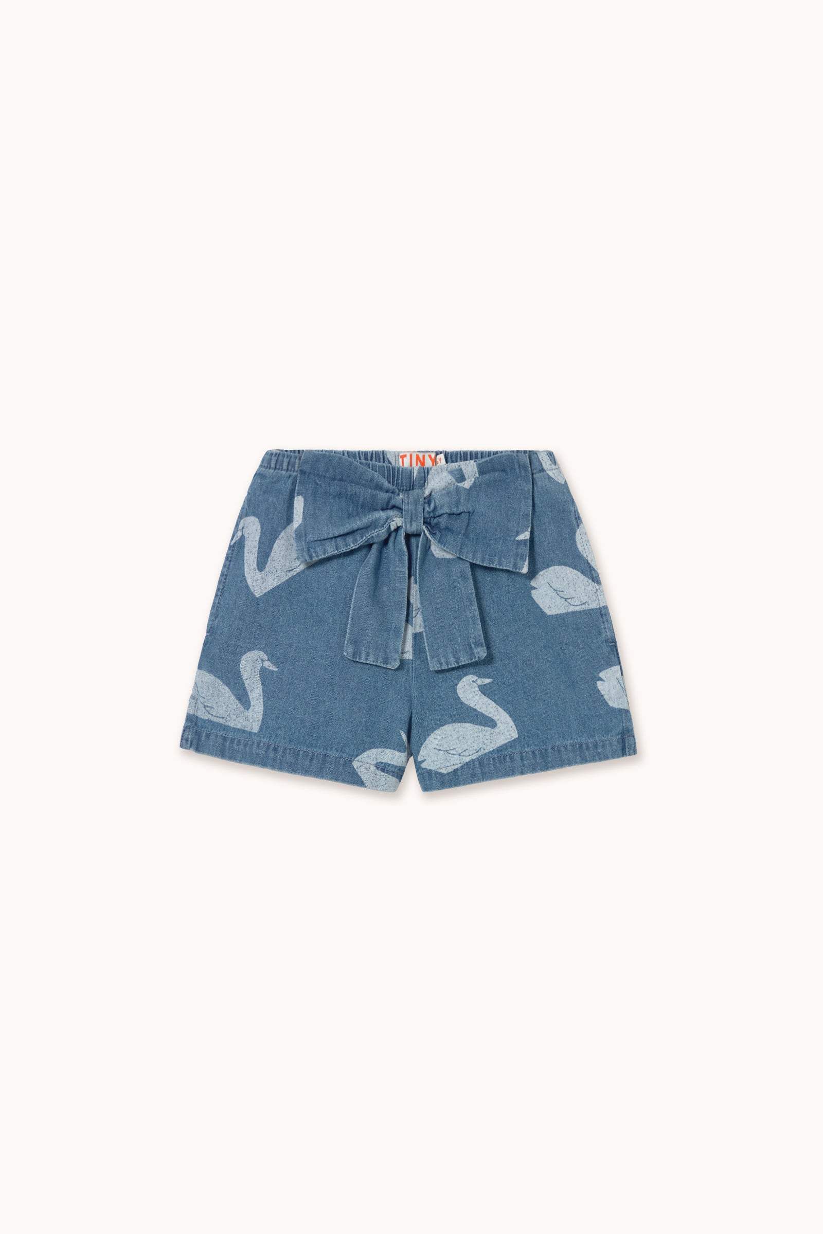 Tiny Cottons Big Swans Shorts - Medium Wash Denim