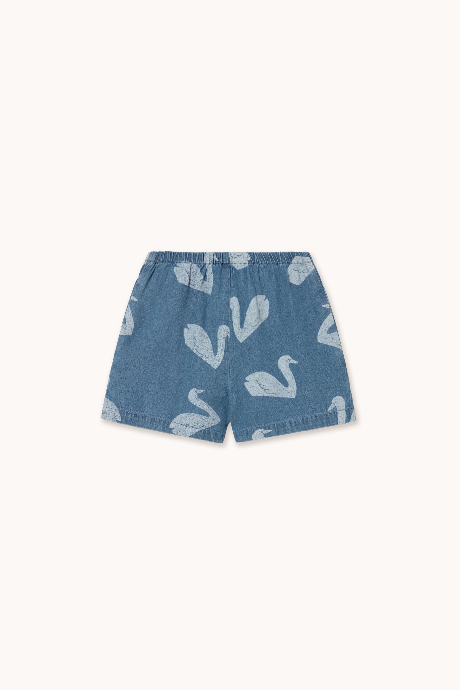 Tiny Cottons Big Swans Shorts - Medium Wash Denim