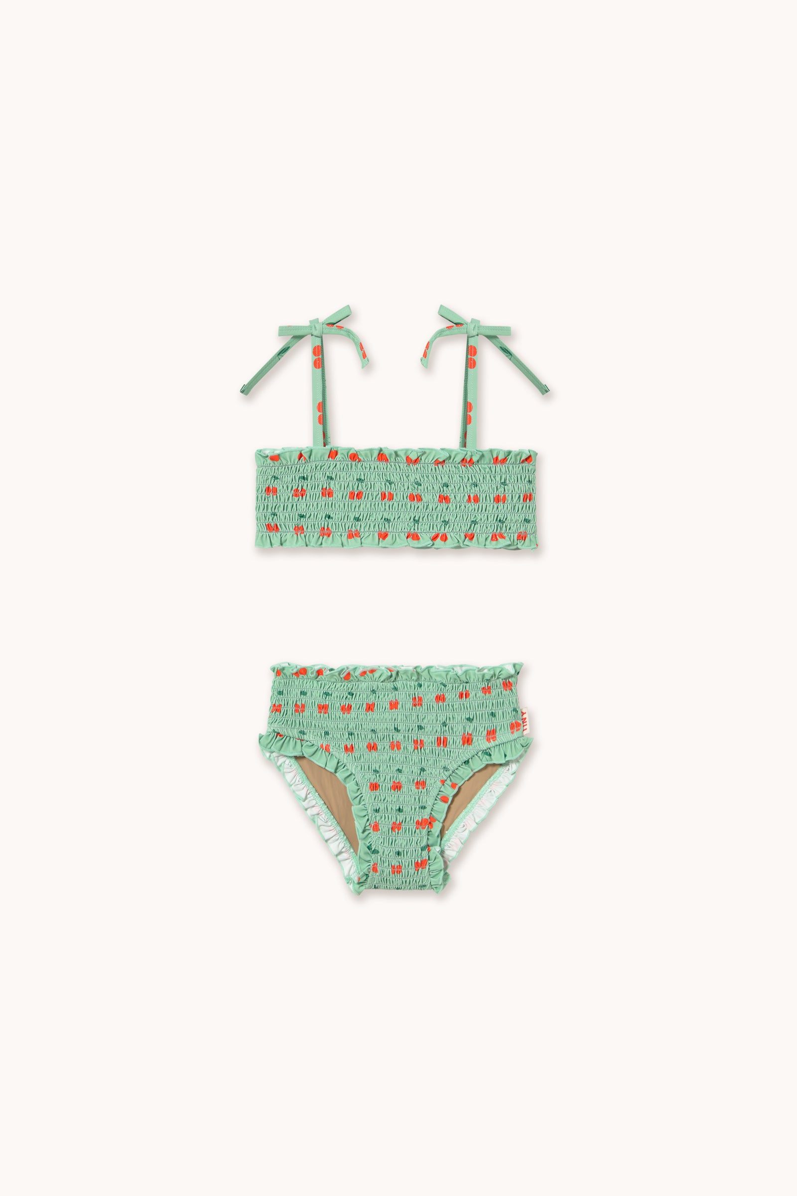 Tiny Cottons Cherries Smock Swim Set - Washed Emerald