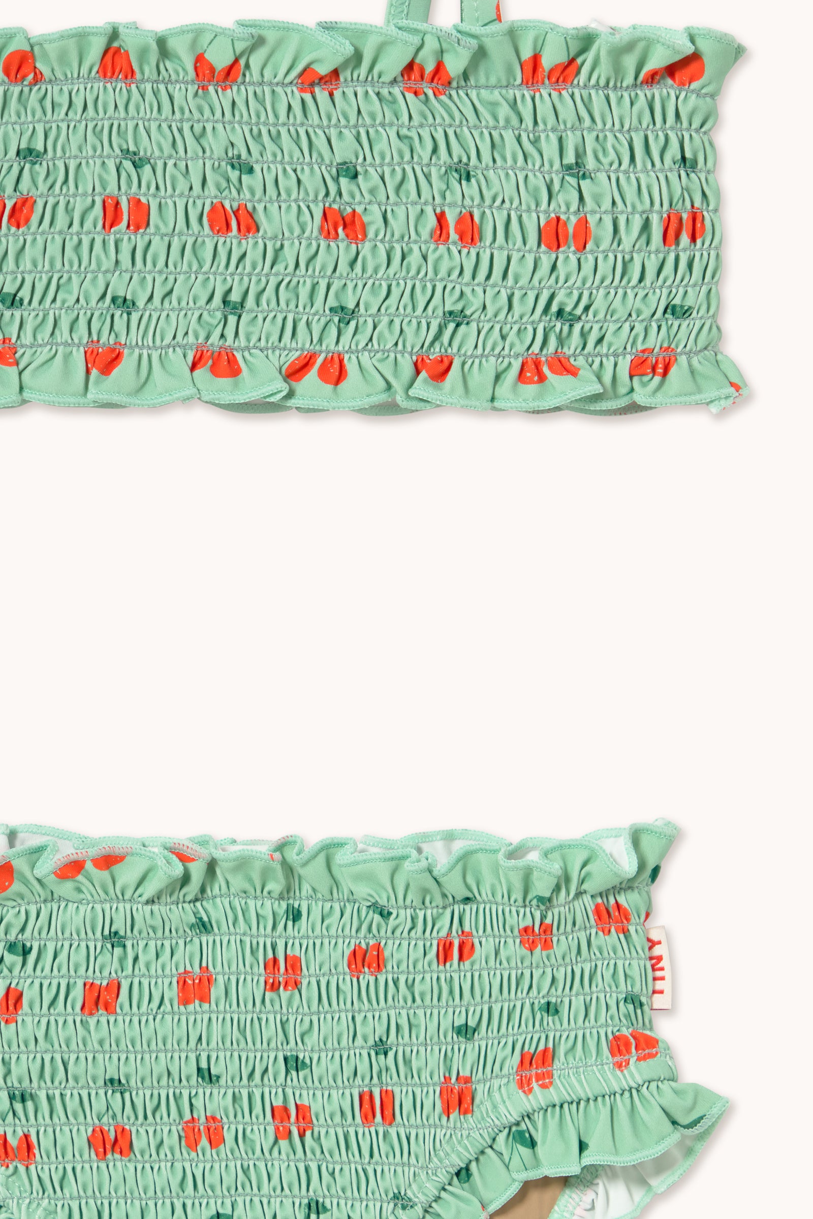 Tiny Cottons Cherries Smock Swim Set - Washed Emerald