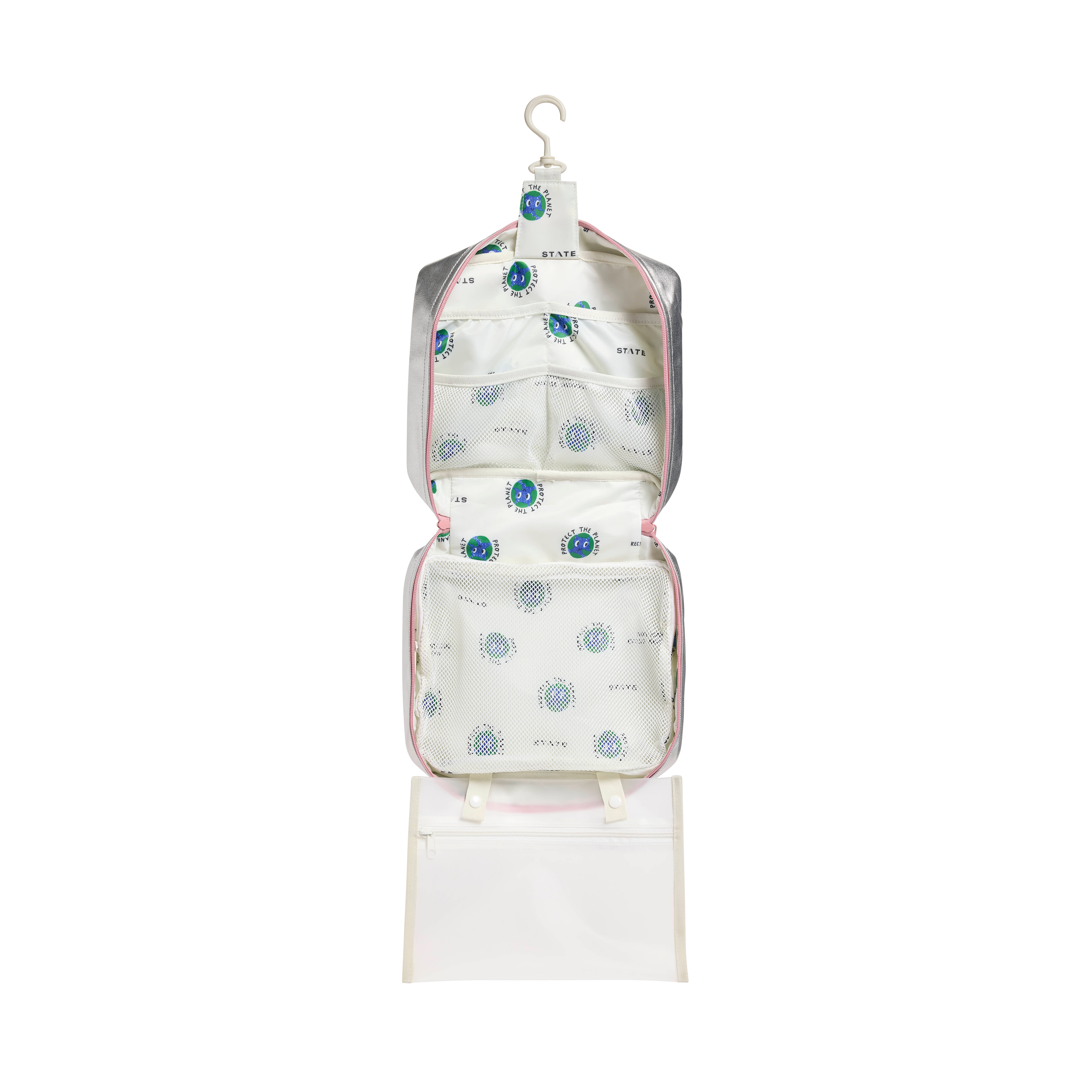 State Bags Bensen Toiletry Kit - Pink/Silver