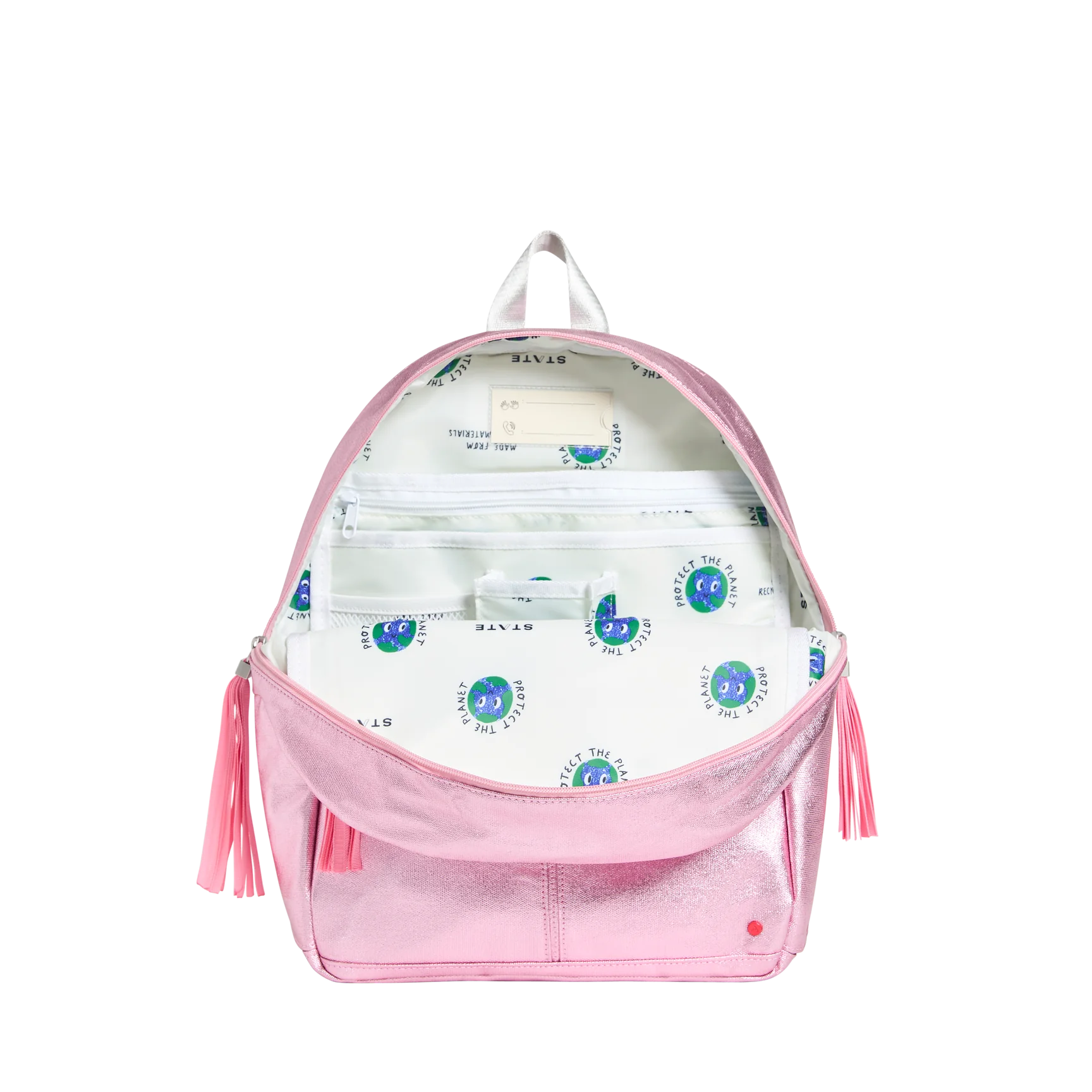 State Bags Kane Kids Backpack - Metallic Pink / Silver