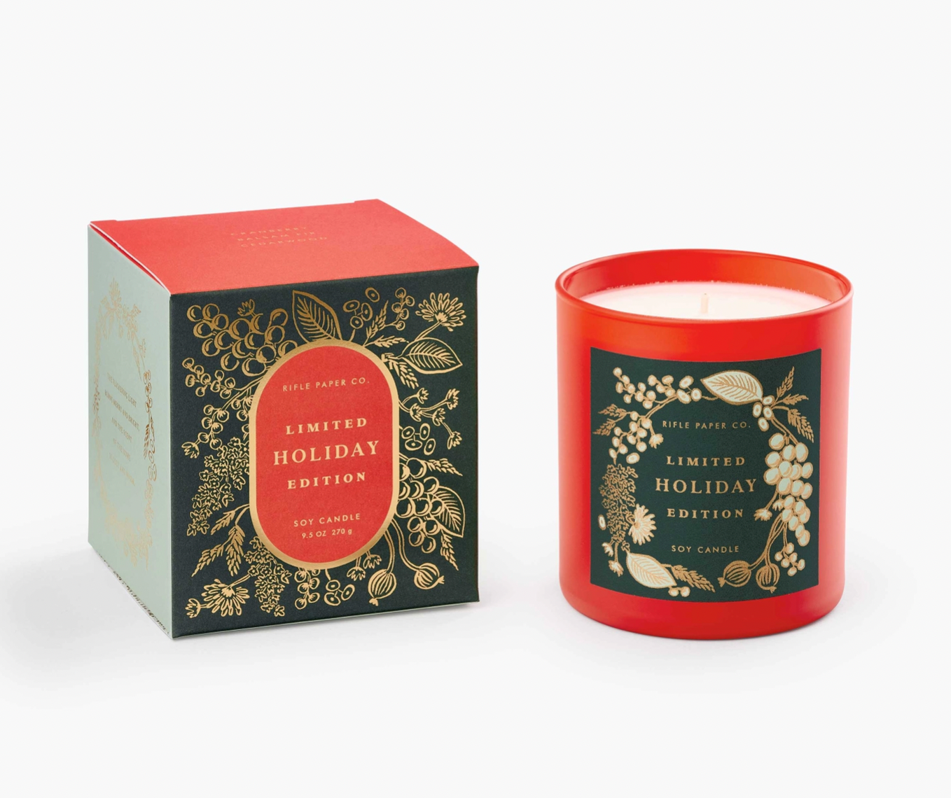 Rifle Paper Co. Holiday Glass Candle