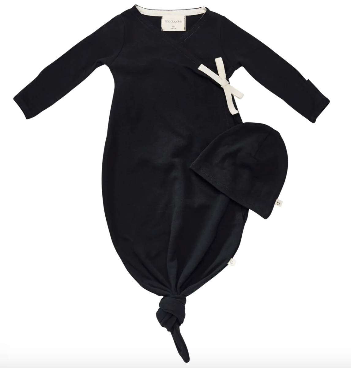 Bacabuche Kimono Gown & Beanie - Black