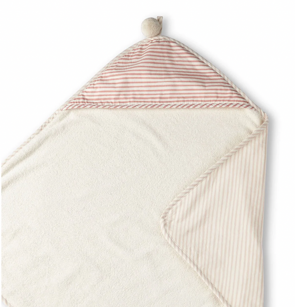 Petit Pehr Striped Hooded Towel - Stripes Away Petal