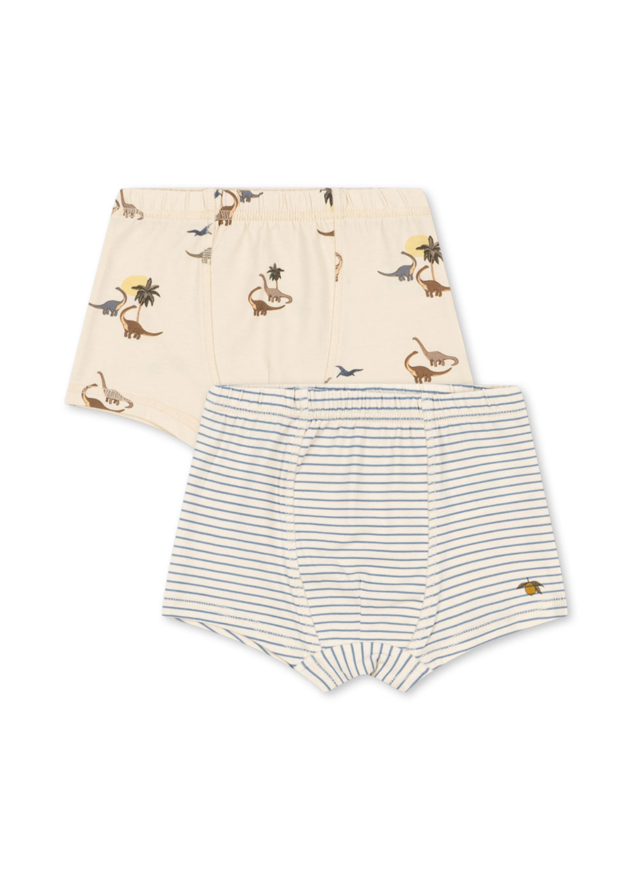 Konges Sløjd Basic 2 Pack Boy Boxers Gots - Kubi/Stripe Blue