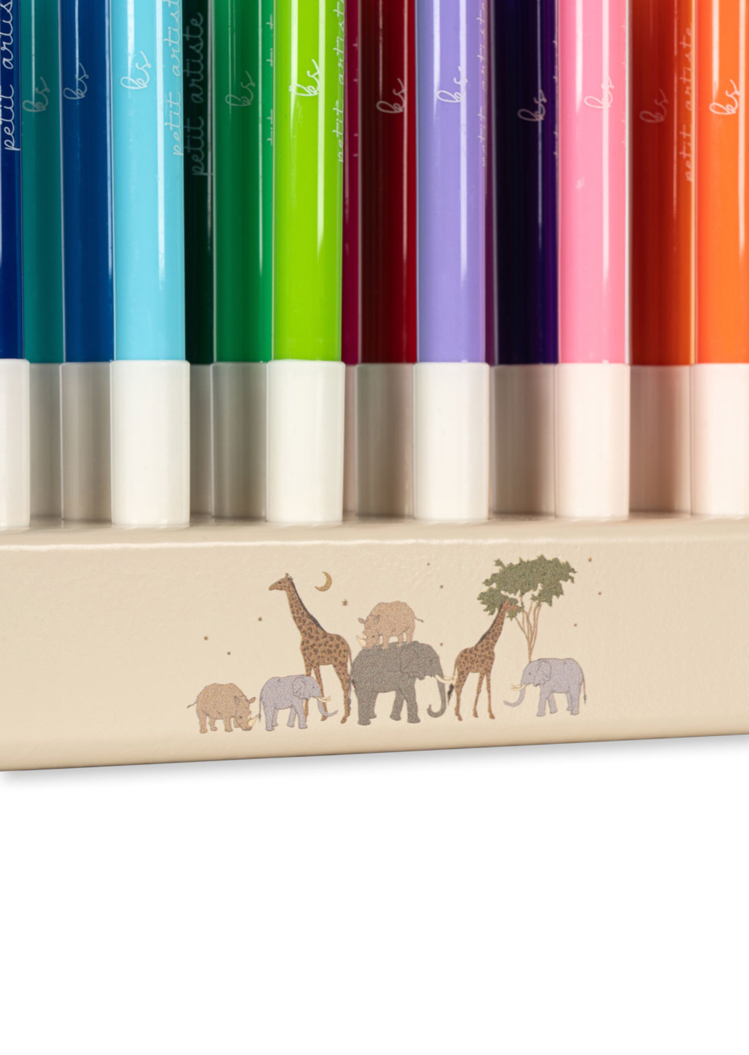 Konges Sløjd Markers In Wooden Block 24 Pcs Fsc - Safari