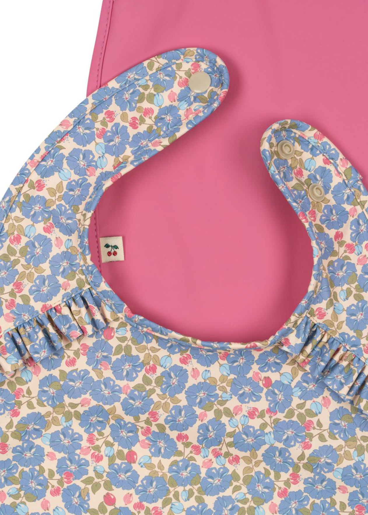 Konges Sløjd 2 Pack Dinner Bib With Frill - Fleur Rosier/Chateau Rose