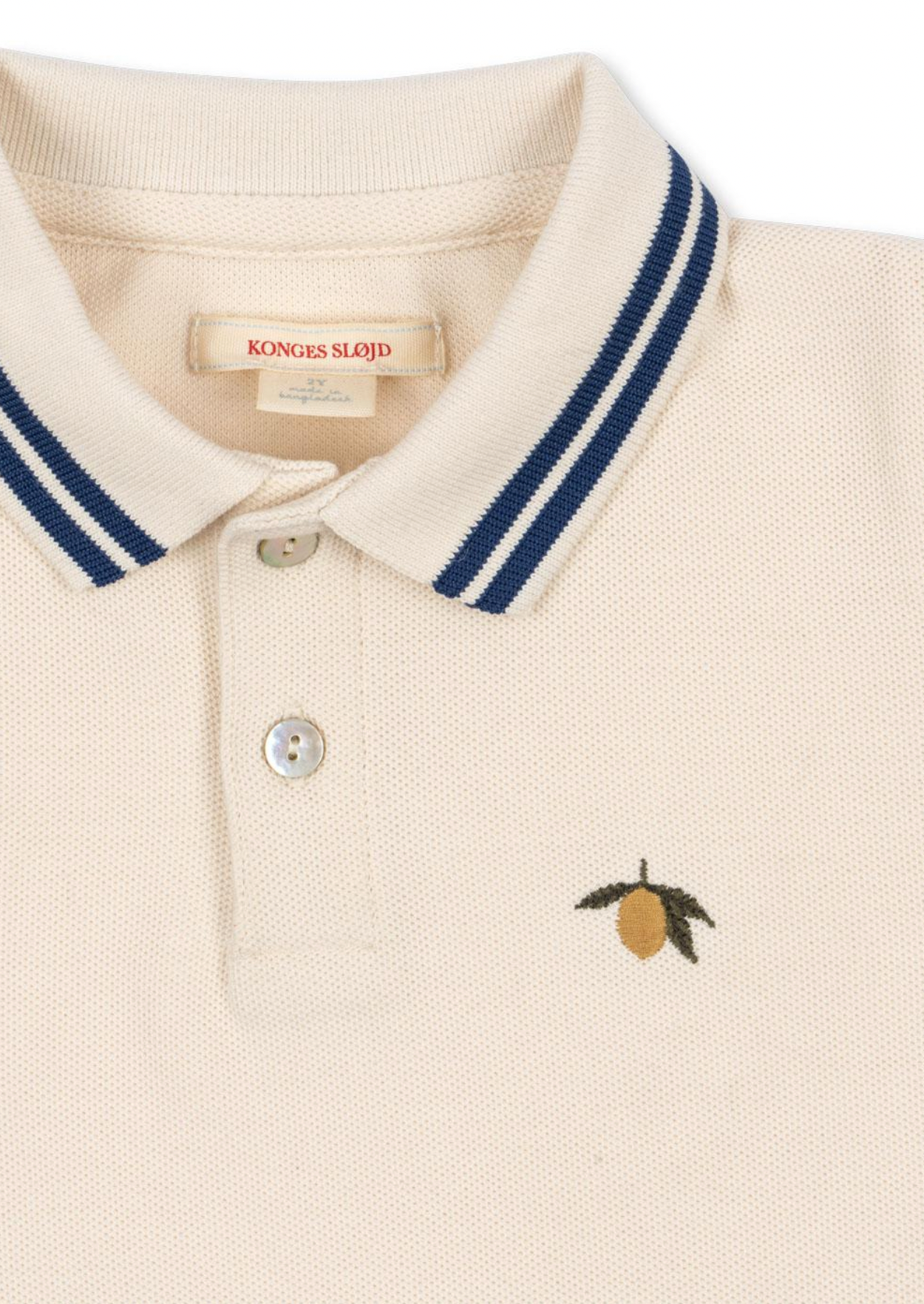 Konges Sløjd Florian Long Sleeve Polo Gots - Antique White