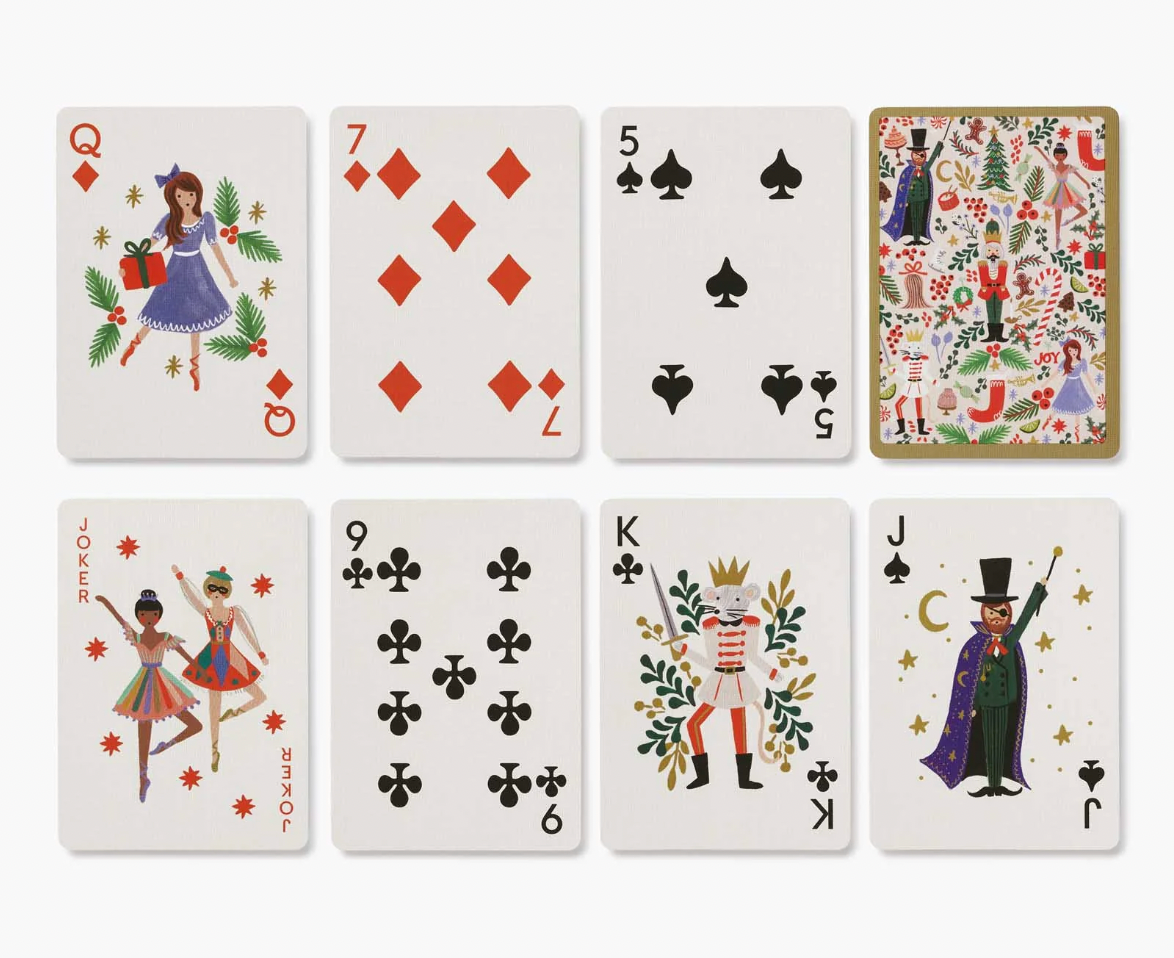 Rifle Paper Co. Playing Card Set - Holly Jolly Nutcracker