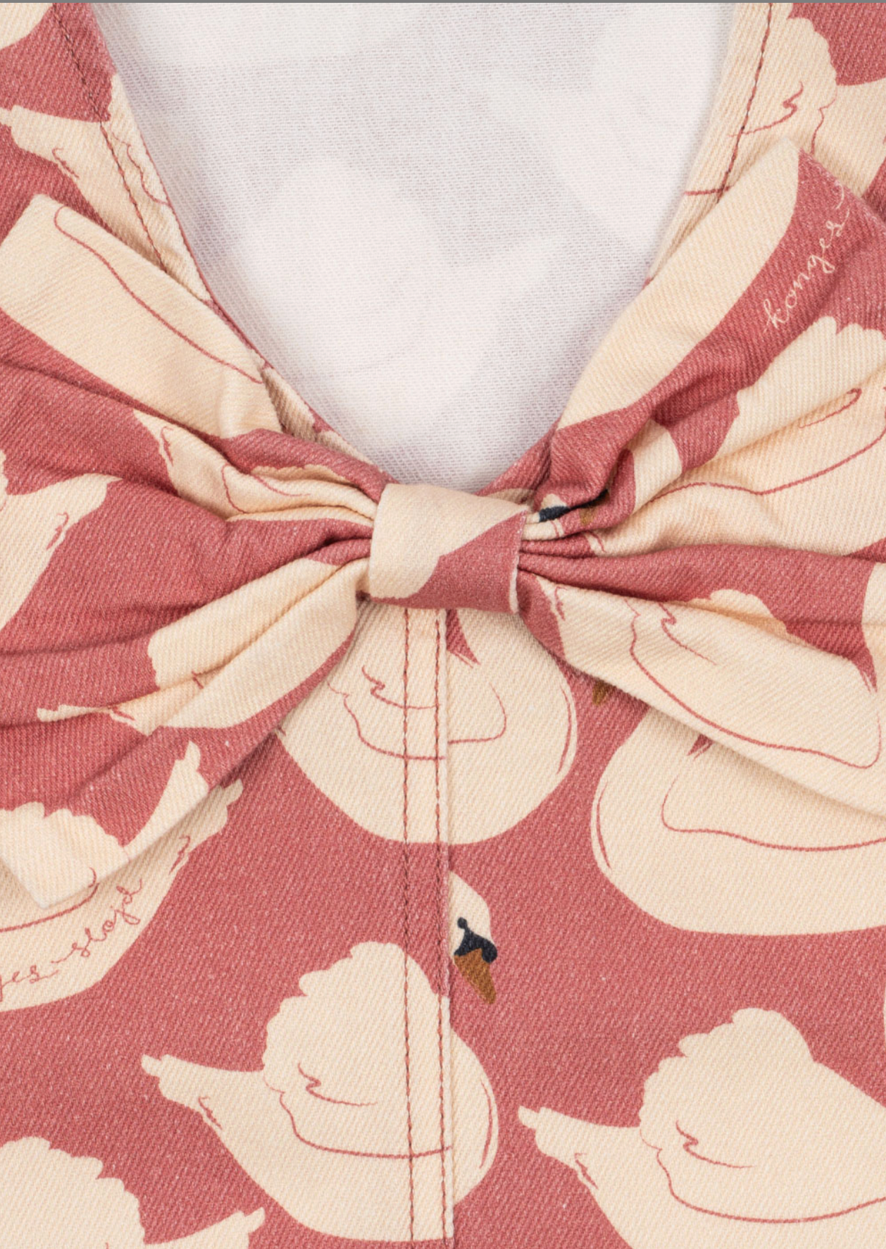 Konges Sløjd Magot Bow Dress Gots - Swan Rose